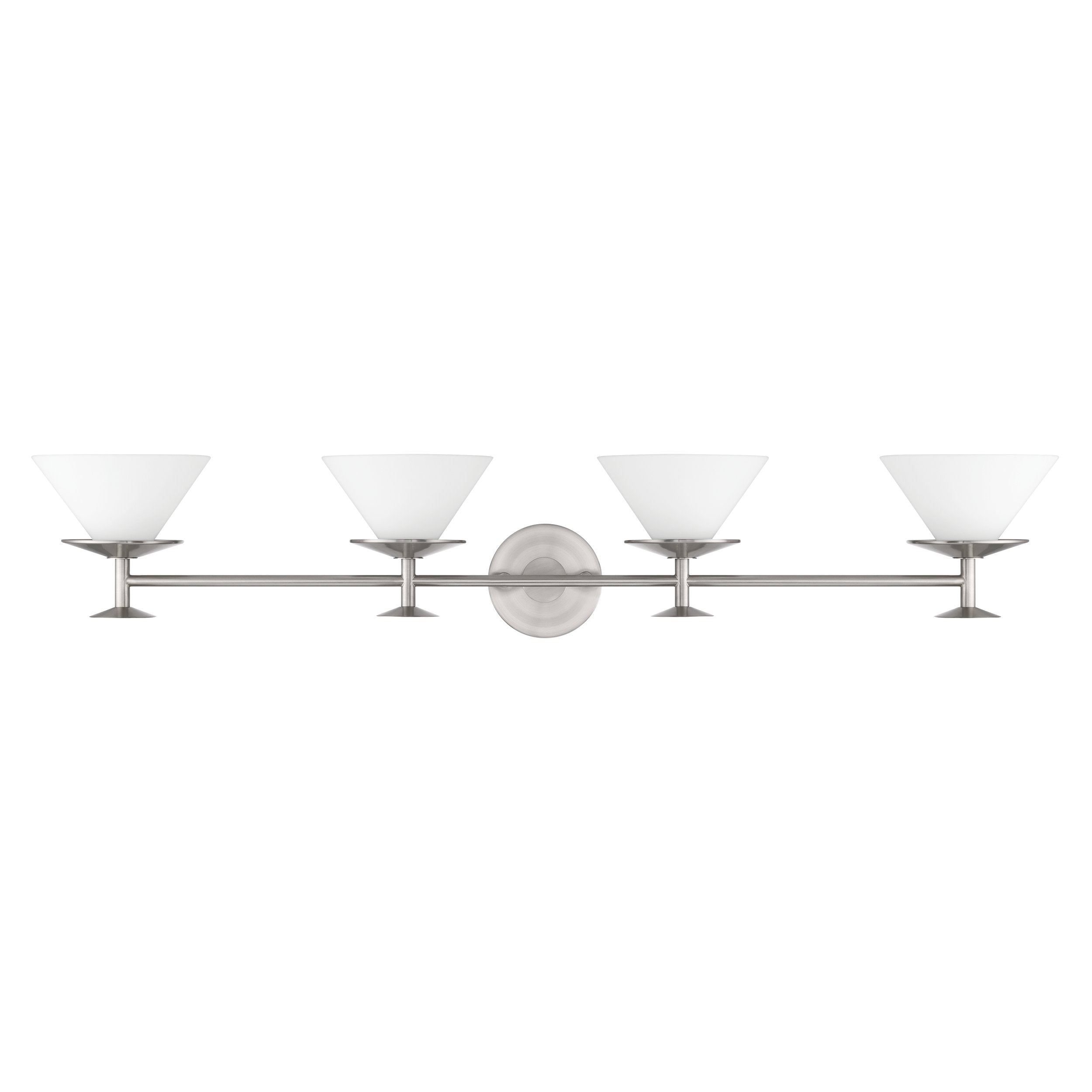 Tremolo 42-inch 4-light Brushed Nickel and Polished Nickel Vanity Light with Etched Opal Glass