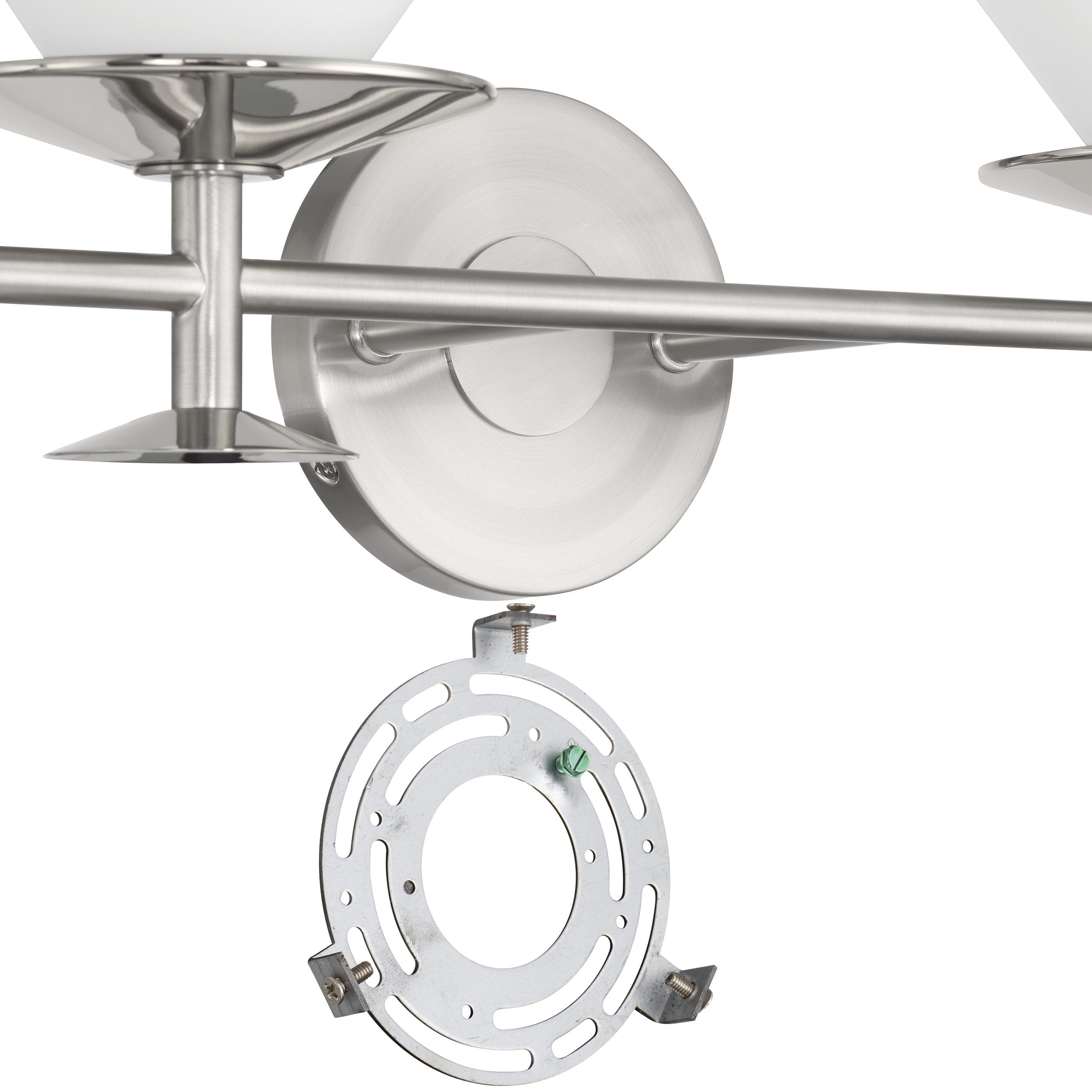 Tremolo 42-inch 4-light Brushed Nickel and Polished Nickel Vanity Light with Etched Opal Glass