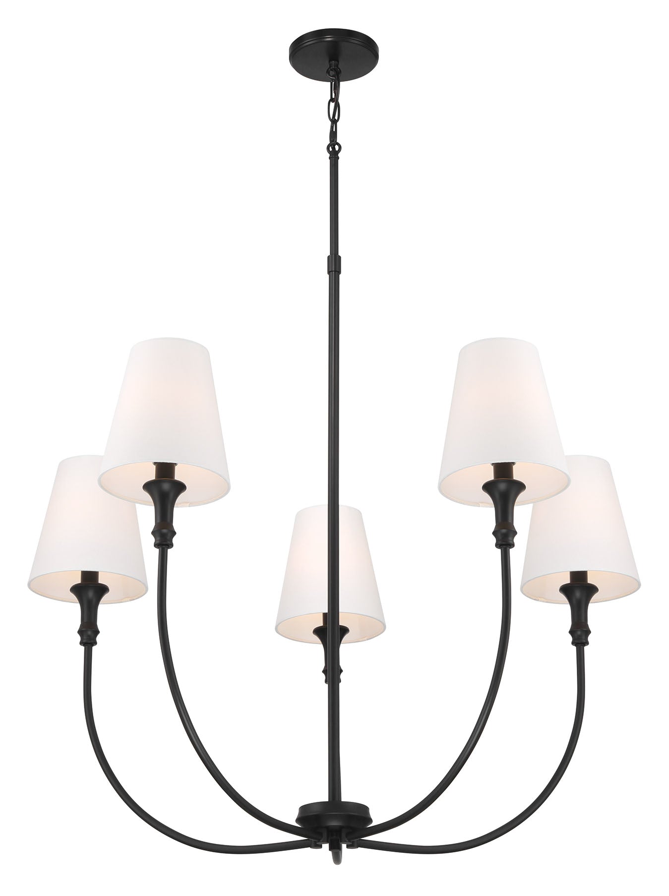 32.5'' Mairbourne Matte Black 5 Light Chandelier