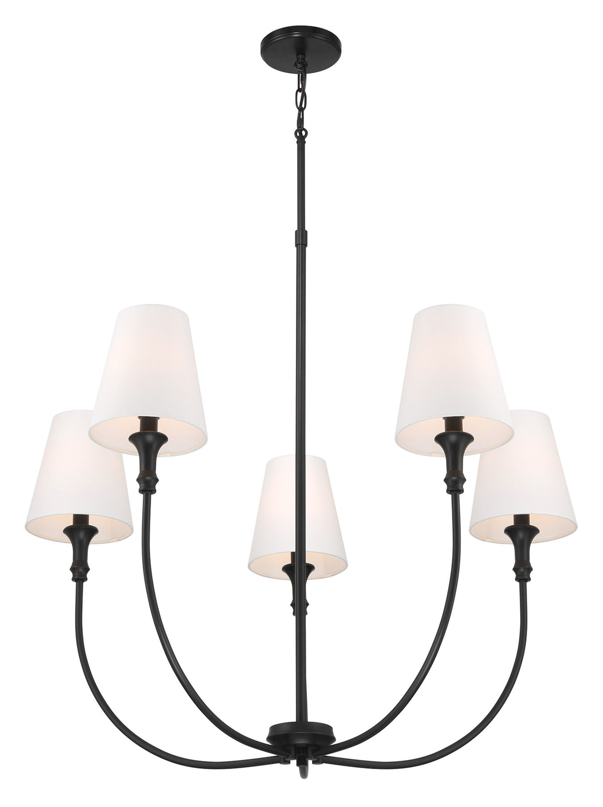 32.5'' Mairbourne Matte Black 5 Light Chandelier