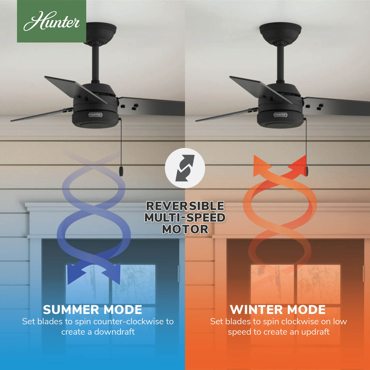 36 inch Cassius Matte Black Damp Rated Ceiling Fan and Pull Chain