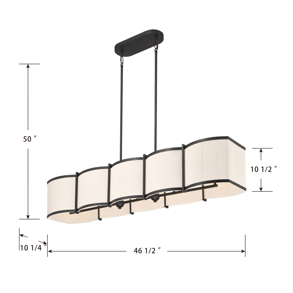 10.25'' Marlbeck Matte Black 5 Light Linear Chandelier
