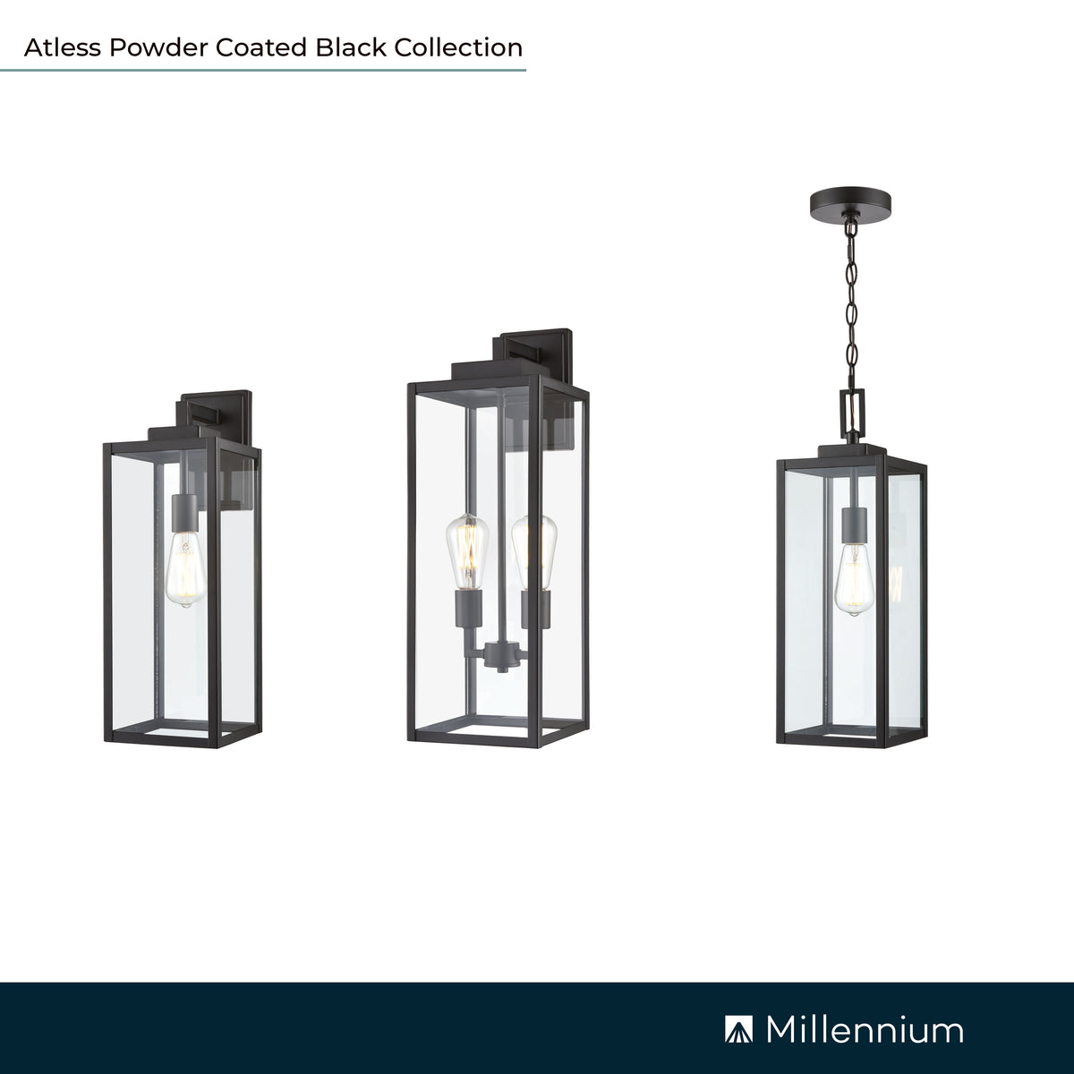 21.5'' Atless Powder Coated Black 1 Light Hanging Pendant