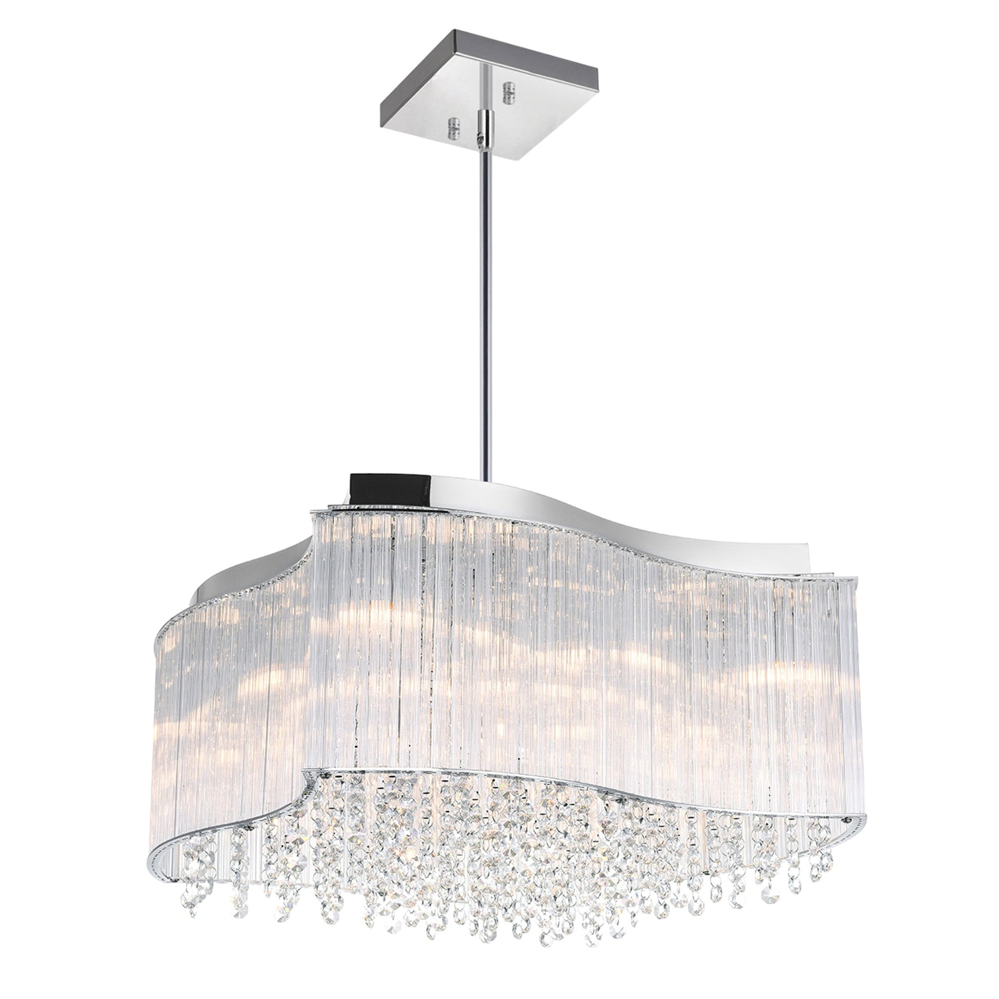 Elsa 10 Light Chrome Chandelier with Crystal Drum Shade