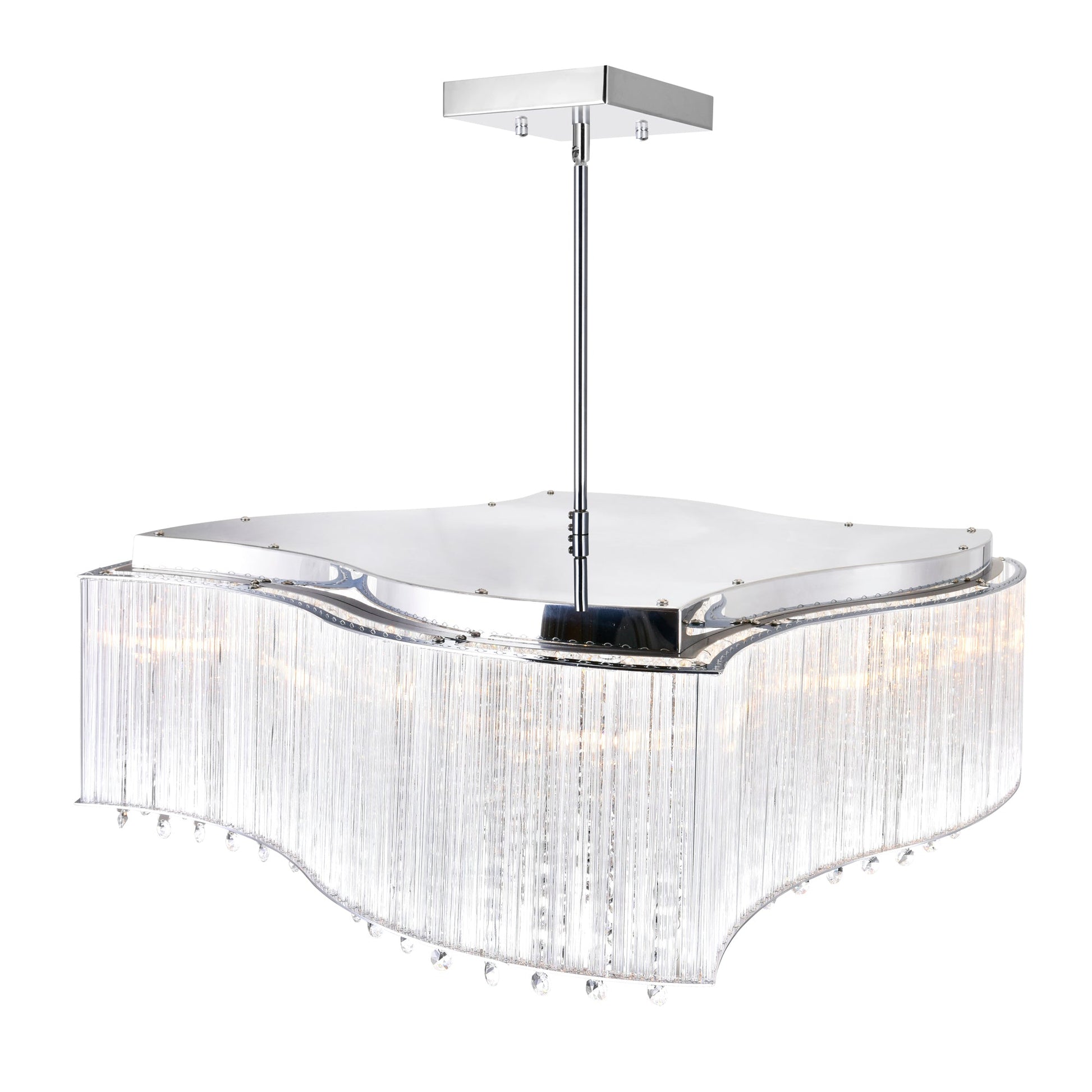 Elsa 10 Light Chrome Chandelier with Crystal Drum Shade
