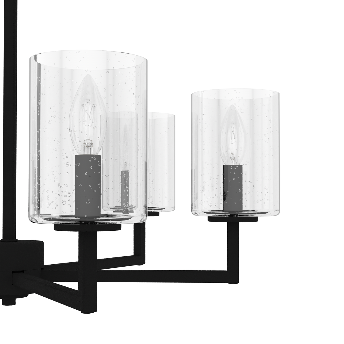 Kerrison 24.5-inch 6-light Natural Black Iron Chandelier with Seeded Glass
