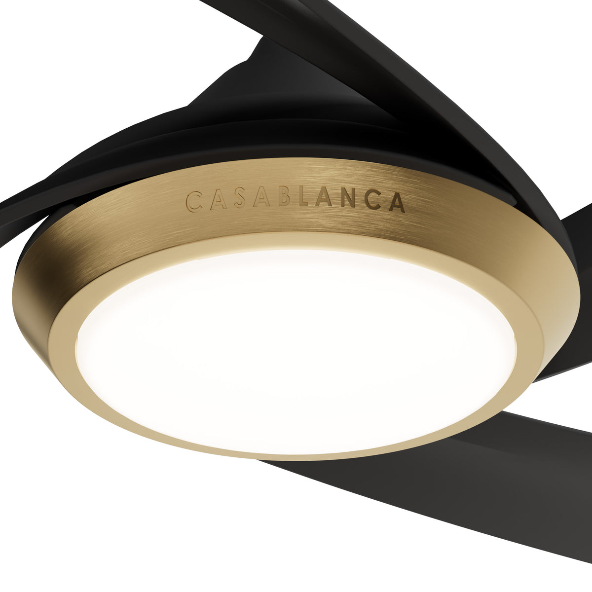 Casablanca 52 inch Vespucci ENERGY STAR® Matte Black Damp Rated Ceiling Fan with LED Light Kit and Wall Control and Handheld Remote