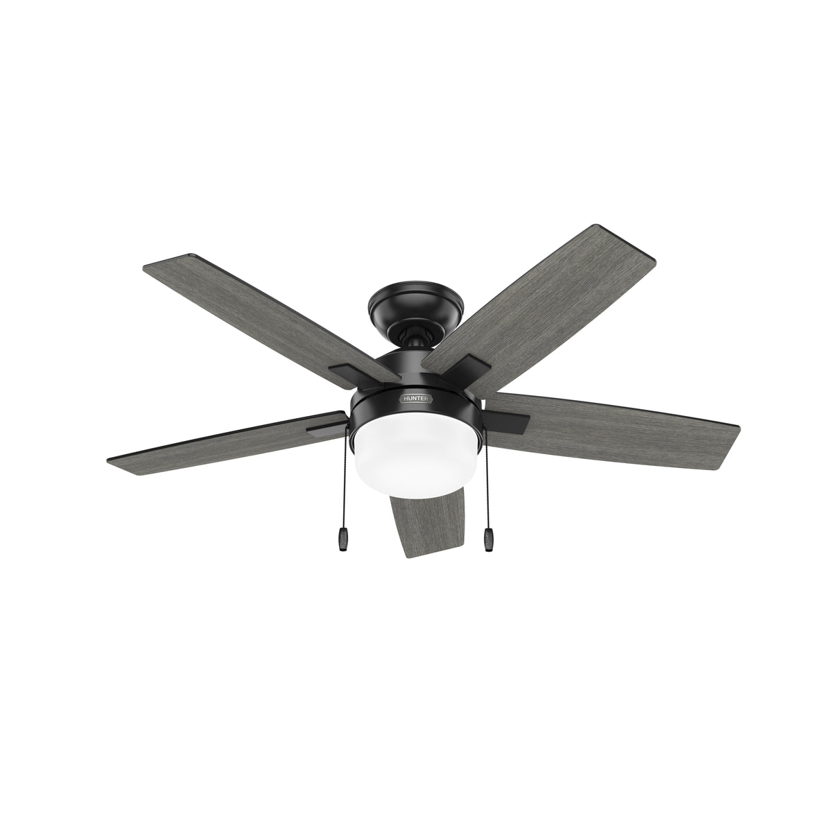 44 inch Anisten Matte Black Ceiling Fan with LED Light Kit and Pull Chain