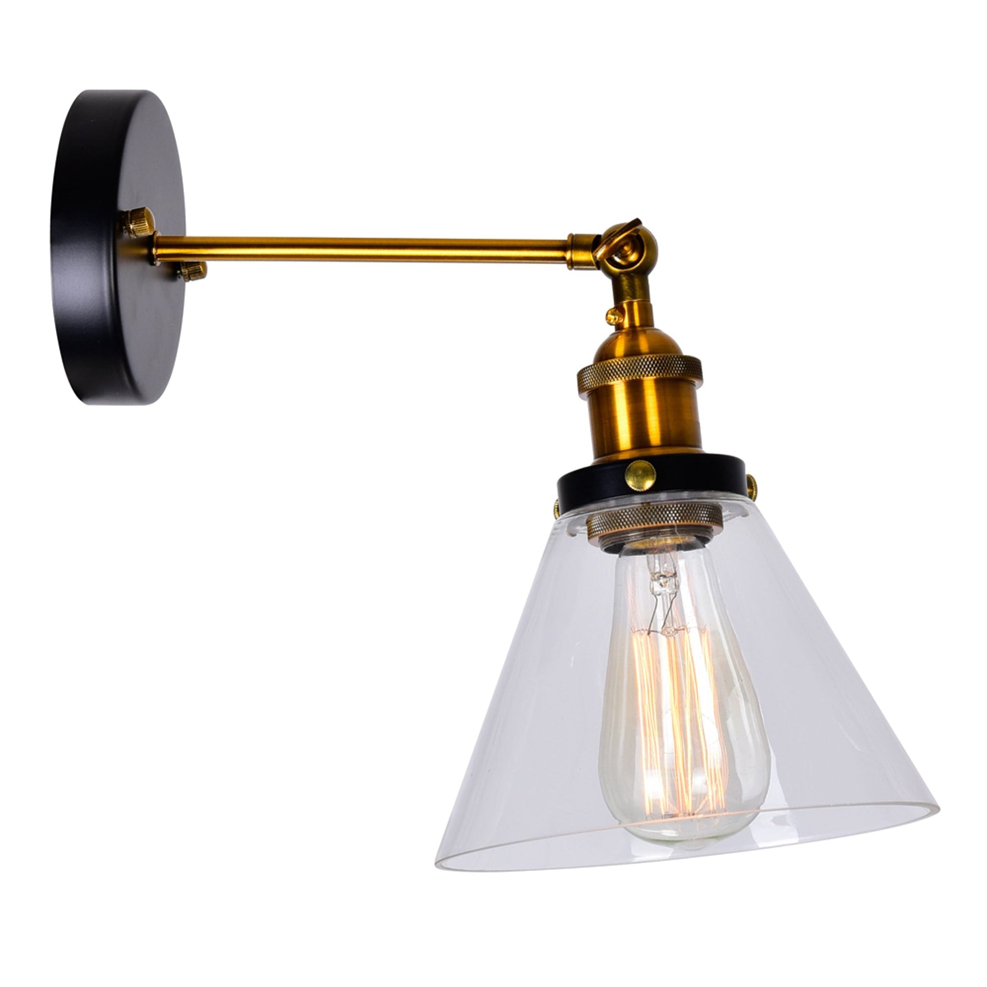 Eustis 1 Light Gold Wall Sconce Black Wall Sconce