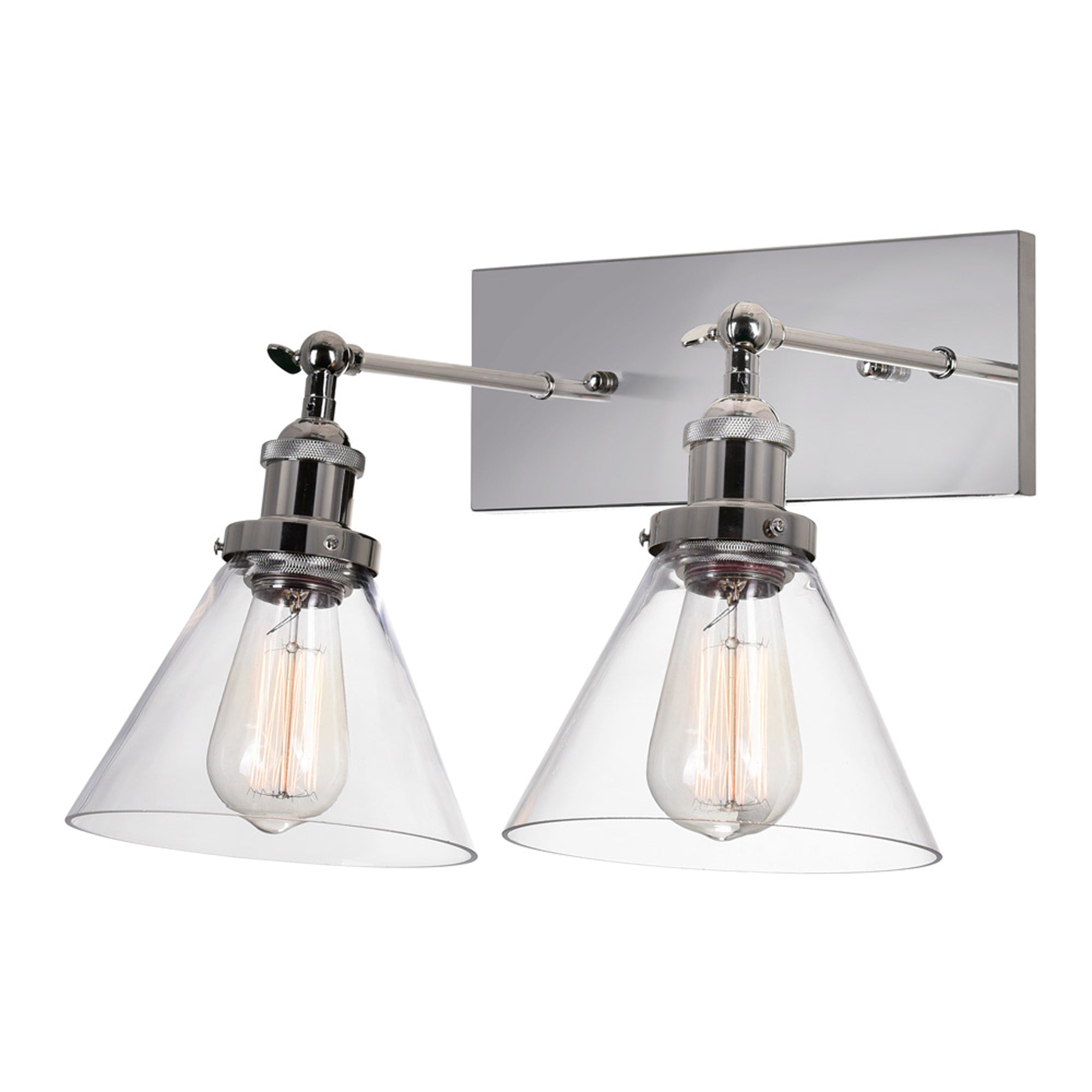 Eustis 2 Light Nickel Vanity Light