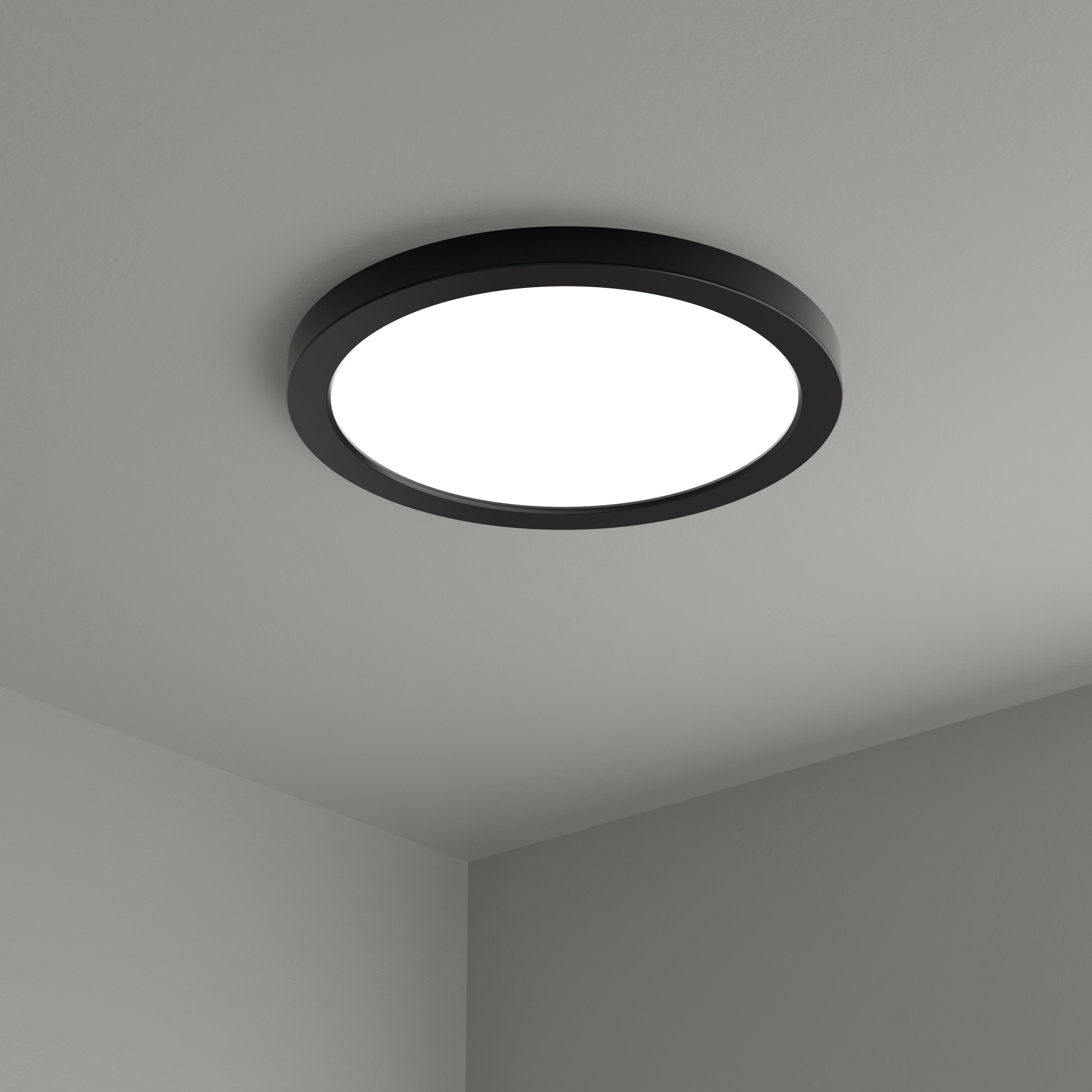 12-inch Matte Black Flush Mount Light