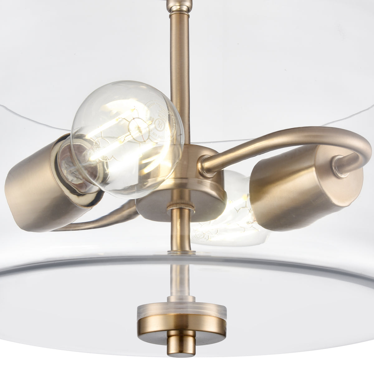 10'' Verlana Modern GoldClear 2 Light Semi-Flush Mount