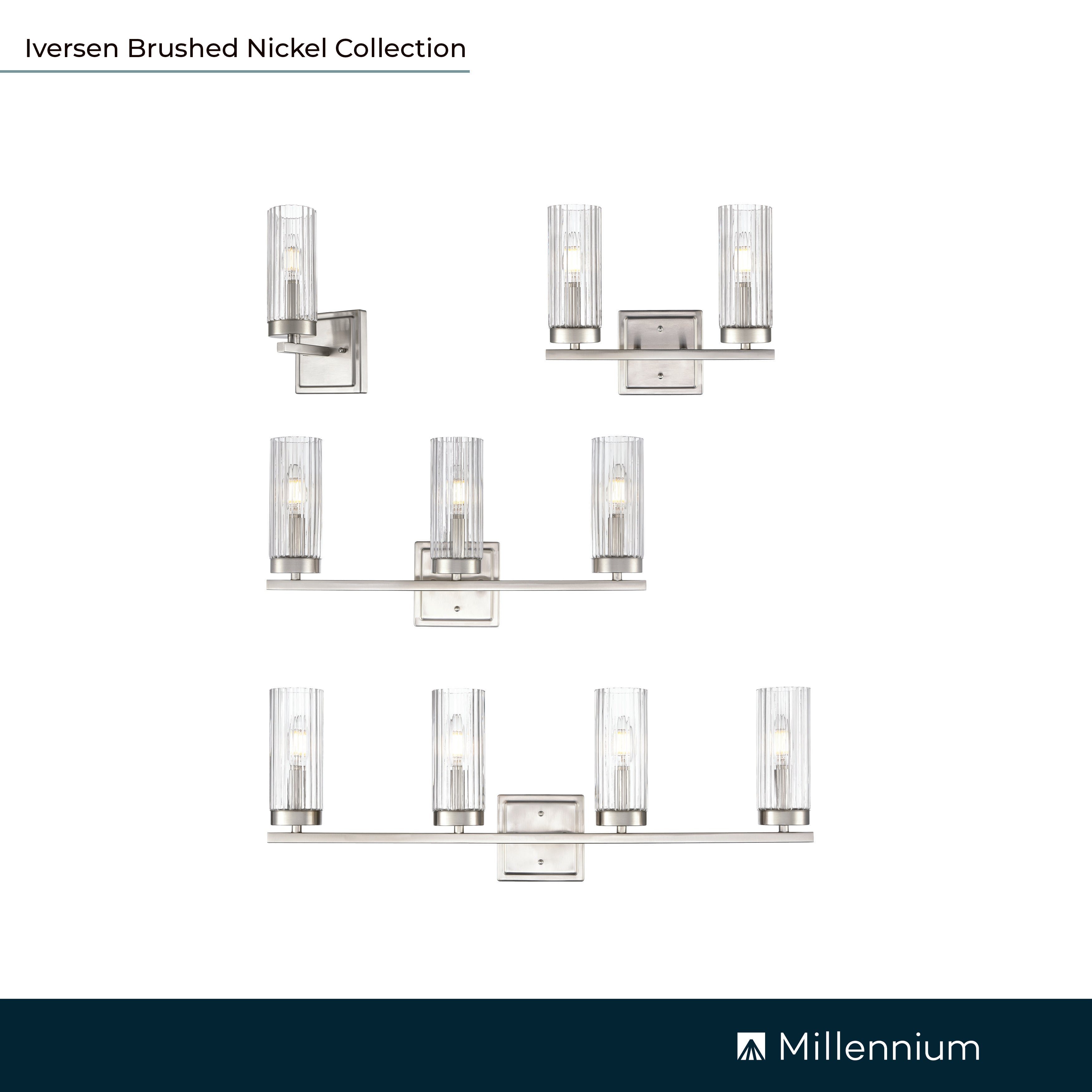 12.5'' Iversen Brushed Nickel 2 Light Bath Vanity
