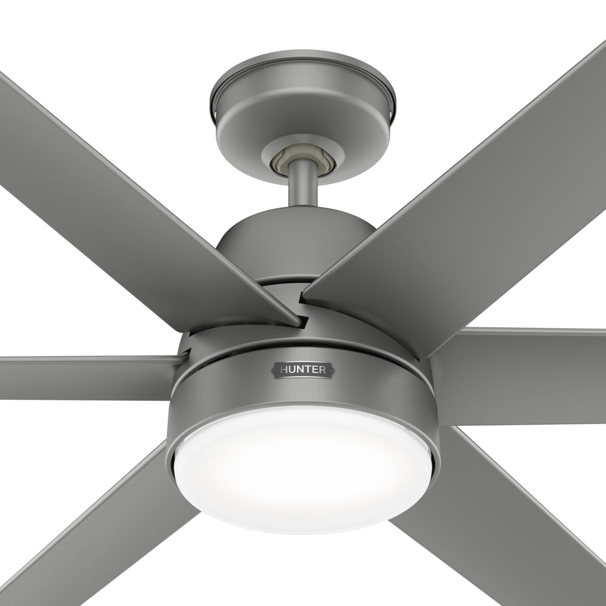 60 inch Skysail ENERGY STAR® Matte Silver WeatherMax Indoor / Outdoor Ceiling Fan with LED Light Kit and Wall Control