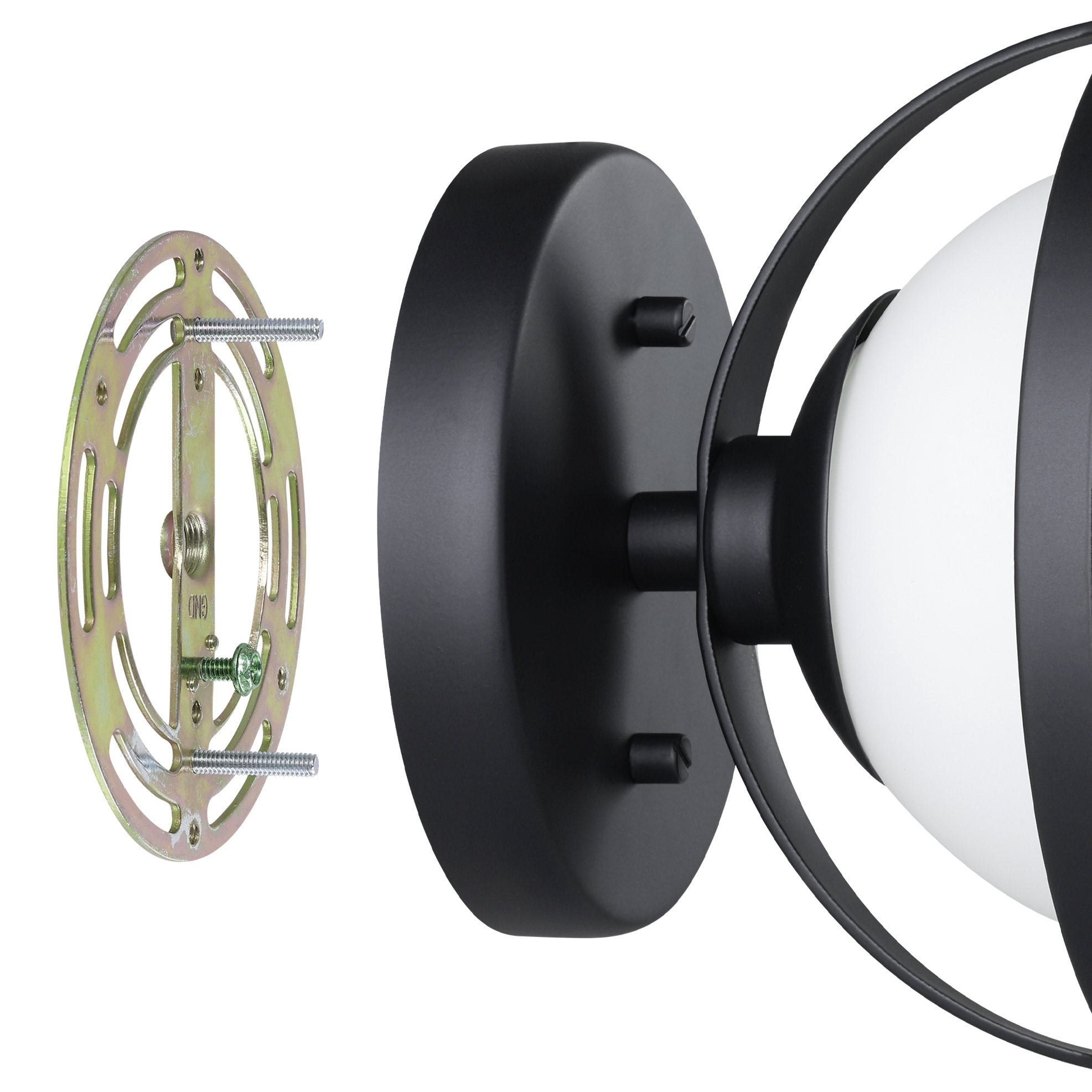 Parker 6-inch 1-light Matte Black Vanity Light with Etched Opal Glass Shade