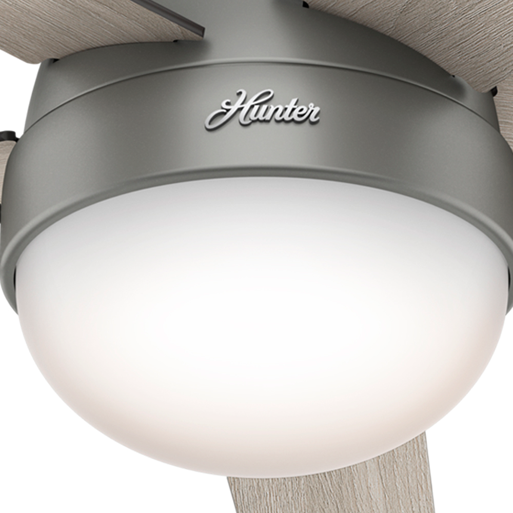 46 inch Anslee Matte Silver Low Profile Ceiling Fan with LED Light Kit and Pull Chain