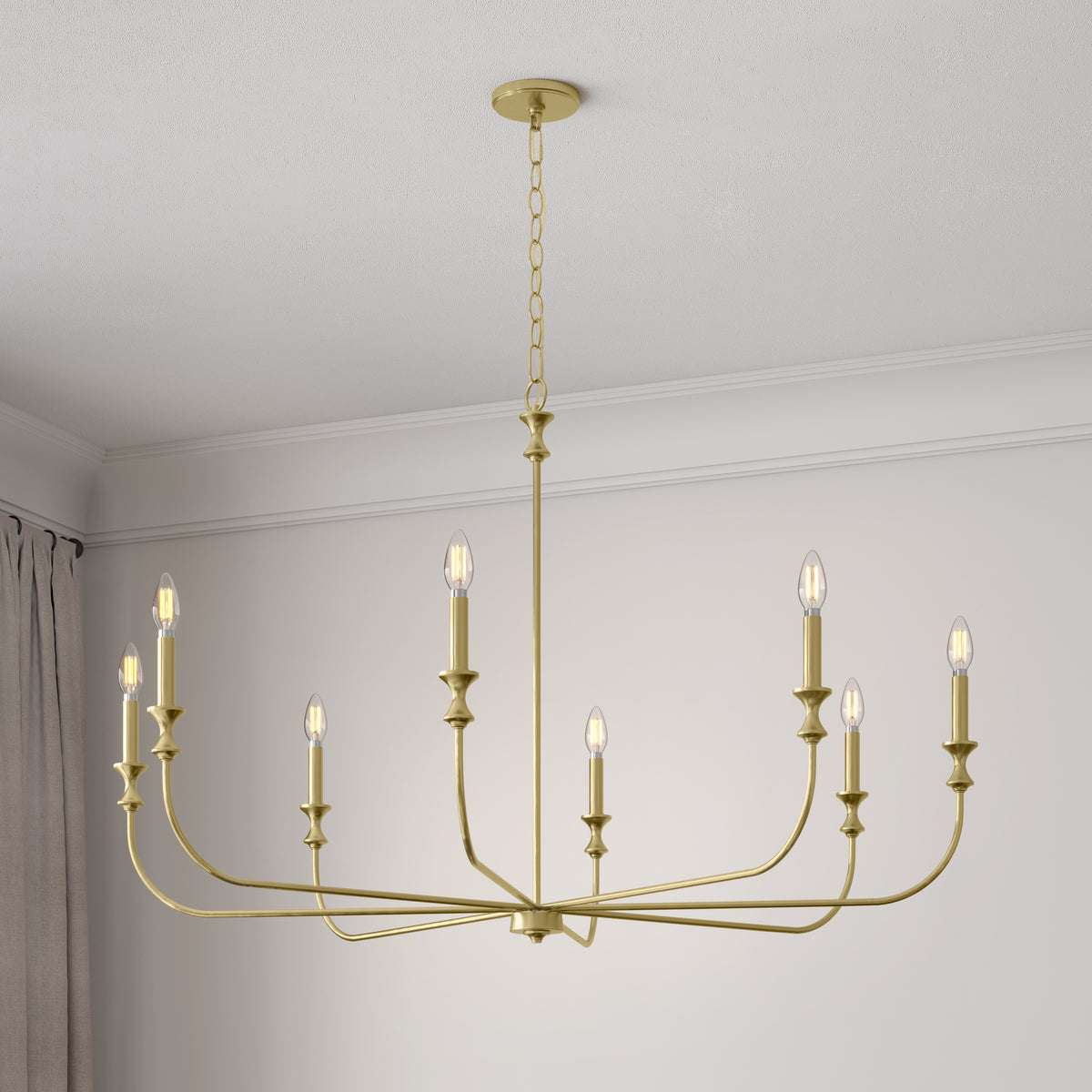 31.75'' Savanne Vintage Brass 8 Light Chandelier