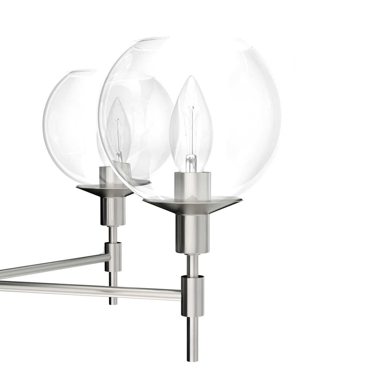 Xidane 24-inch 5-light Brushed Nickel Chandelier with Clear Glass