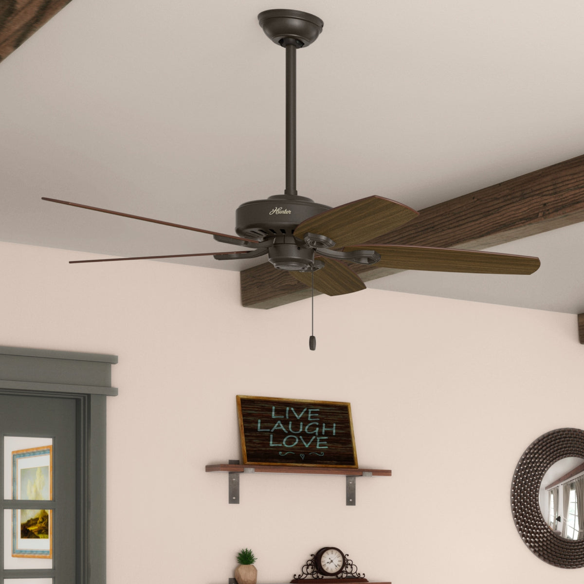52 inch Builder New Bronze Ceiling Fan and Pull Chain
