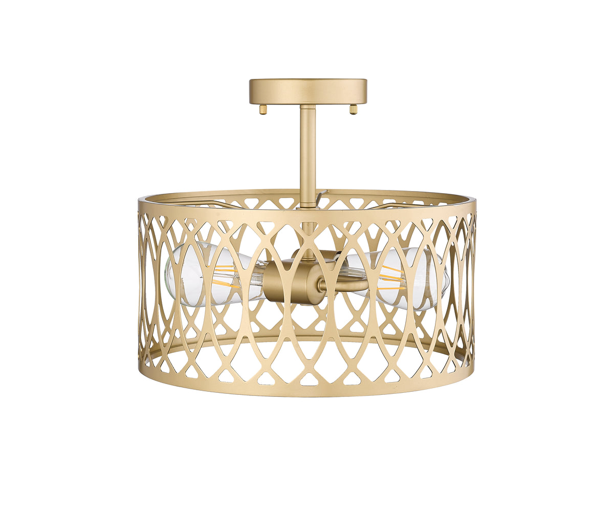 11'' Arelyn Painted Modern Gold 1 Light Semi-Flush Mount