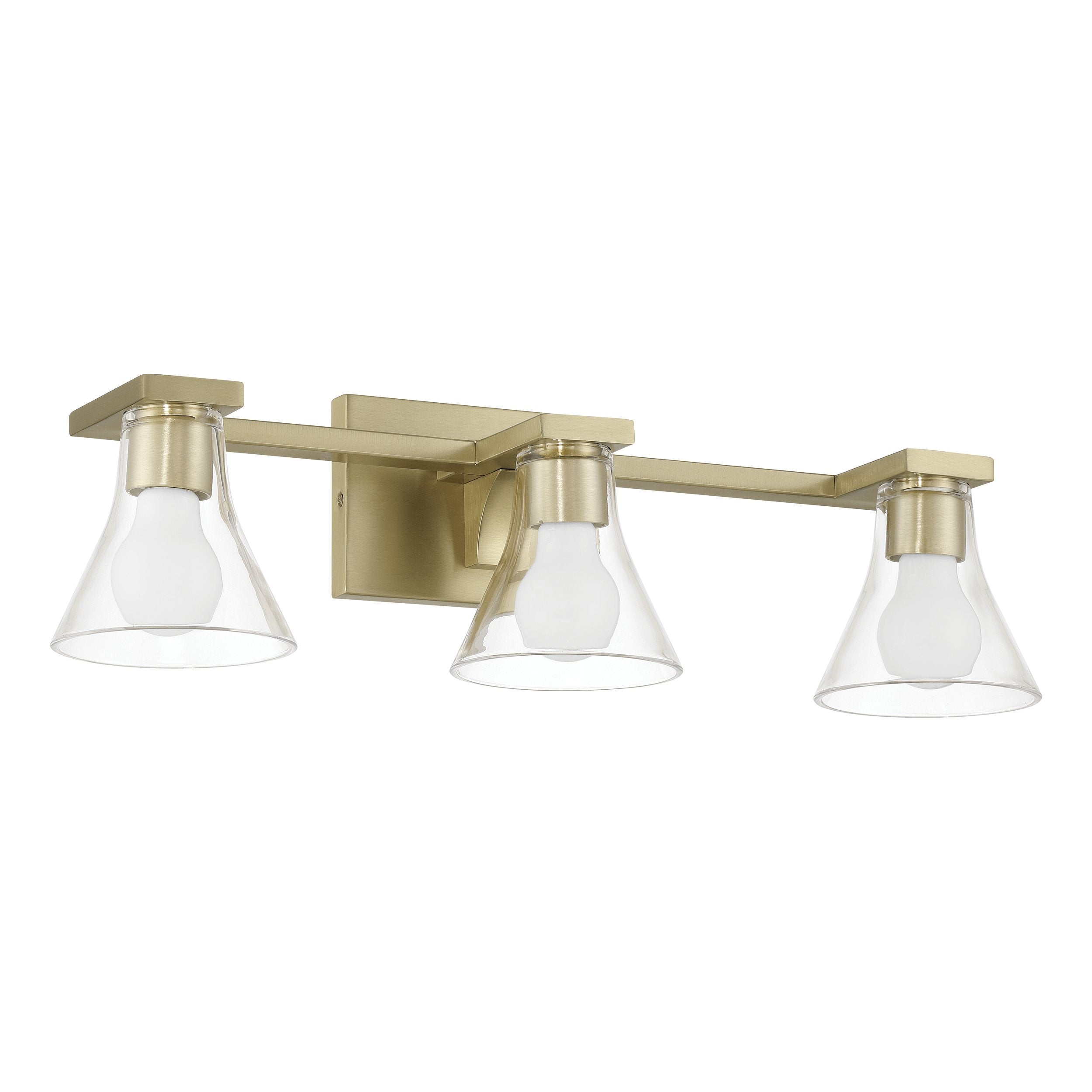Gilford 24-inch 3-light Champagne Gold Vanity Light with Clear Glass Shades