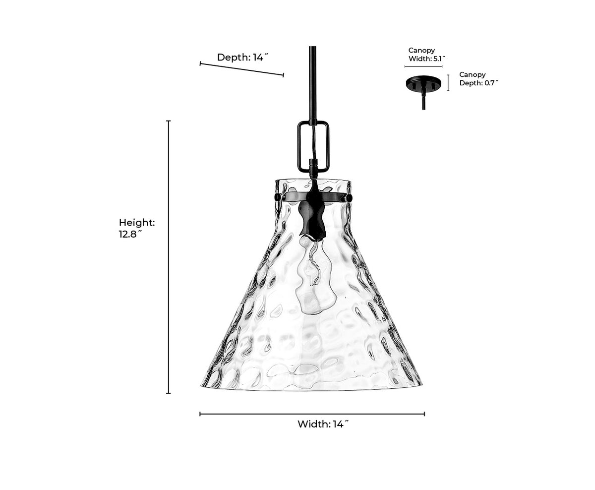 12.8'' Barlon Polished Nickel 1 Light Pendant
