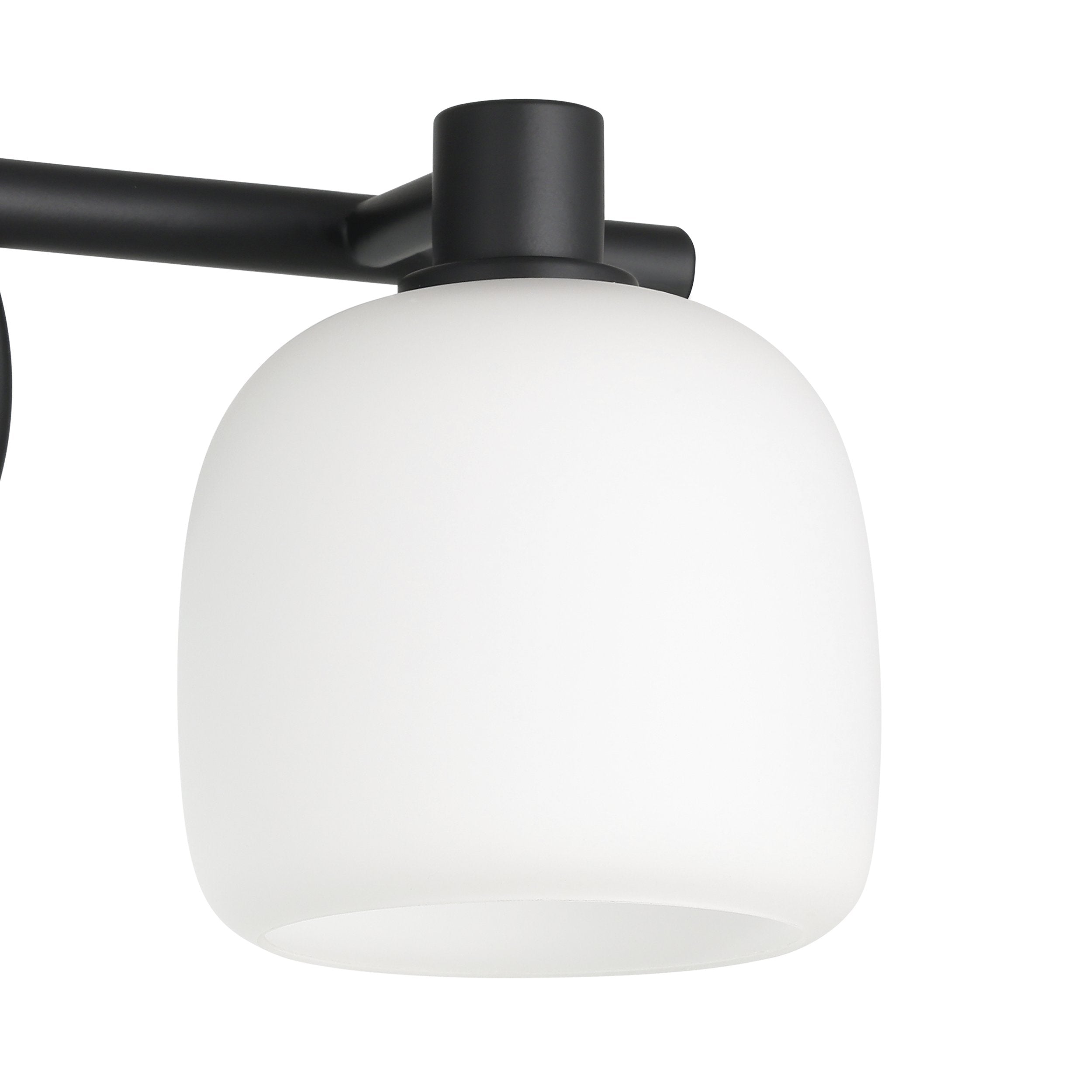 Valentina 15-inch 2-light Matte Black Vanity Light with Etched Opal Glass Shades