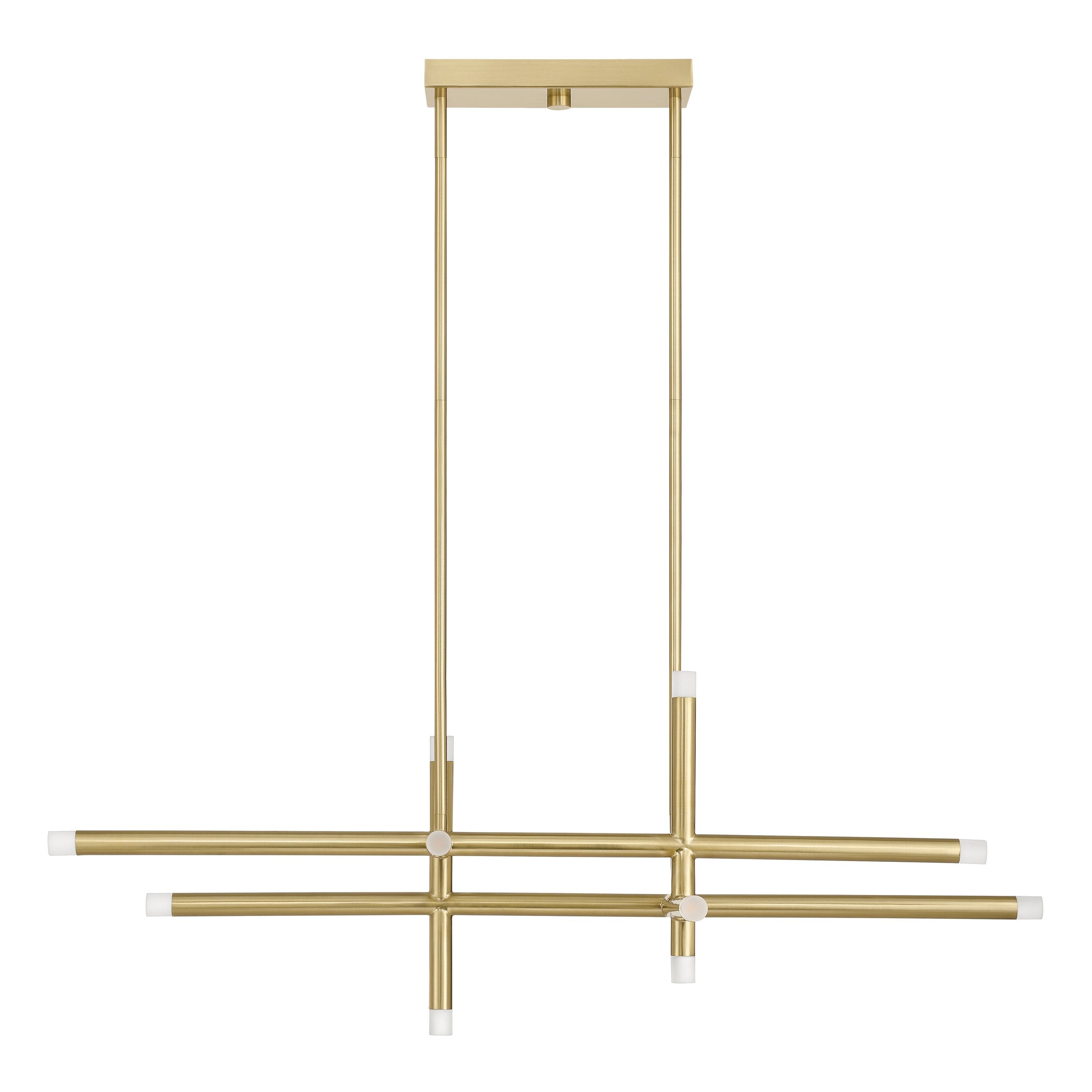 Manhattan 48-inch 12-light Brushed Gold LED Linear Chandelier
