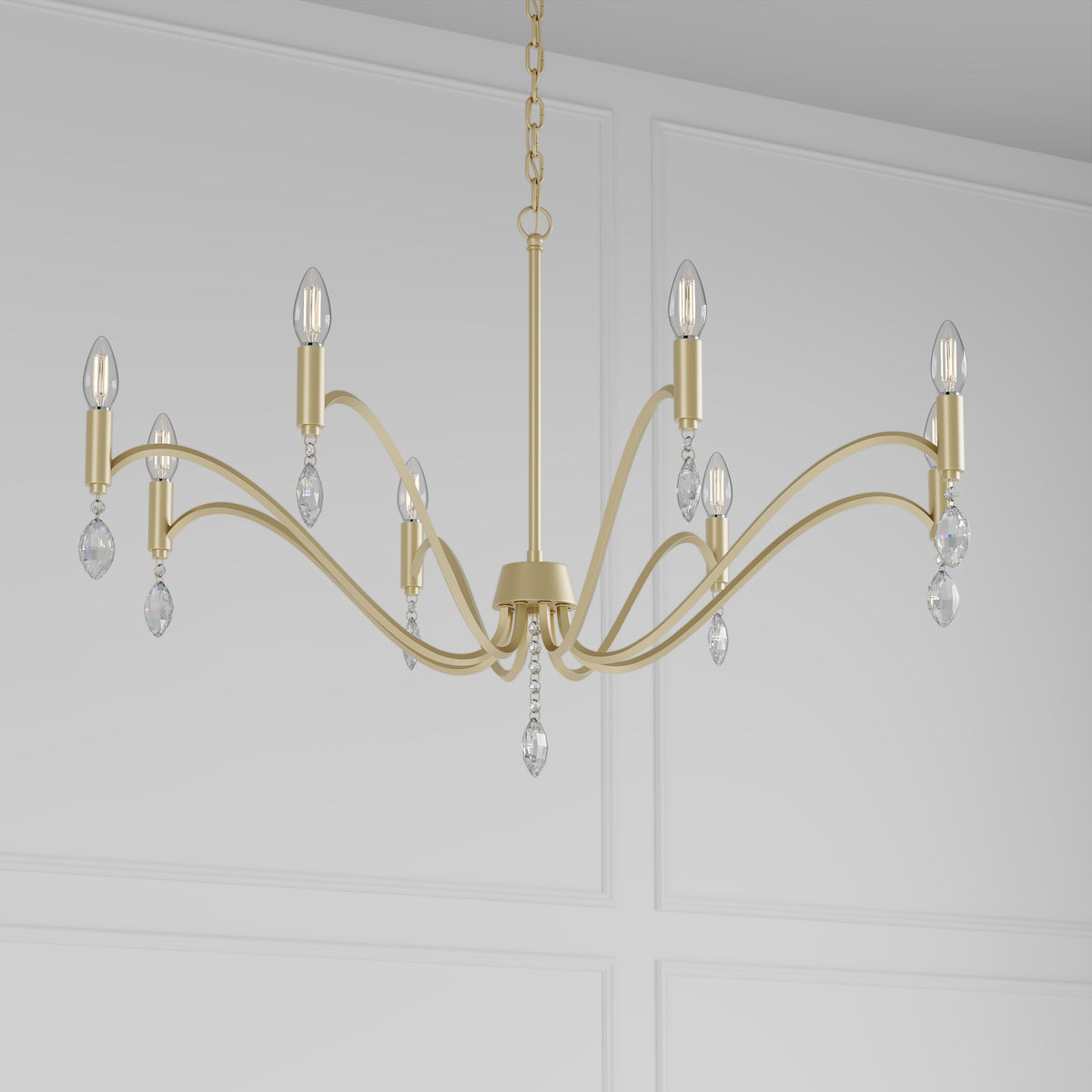 23.5'' Aureline Aged Silver 8 Light Chandelier