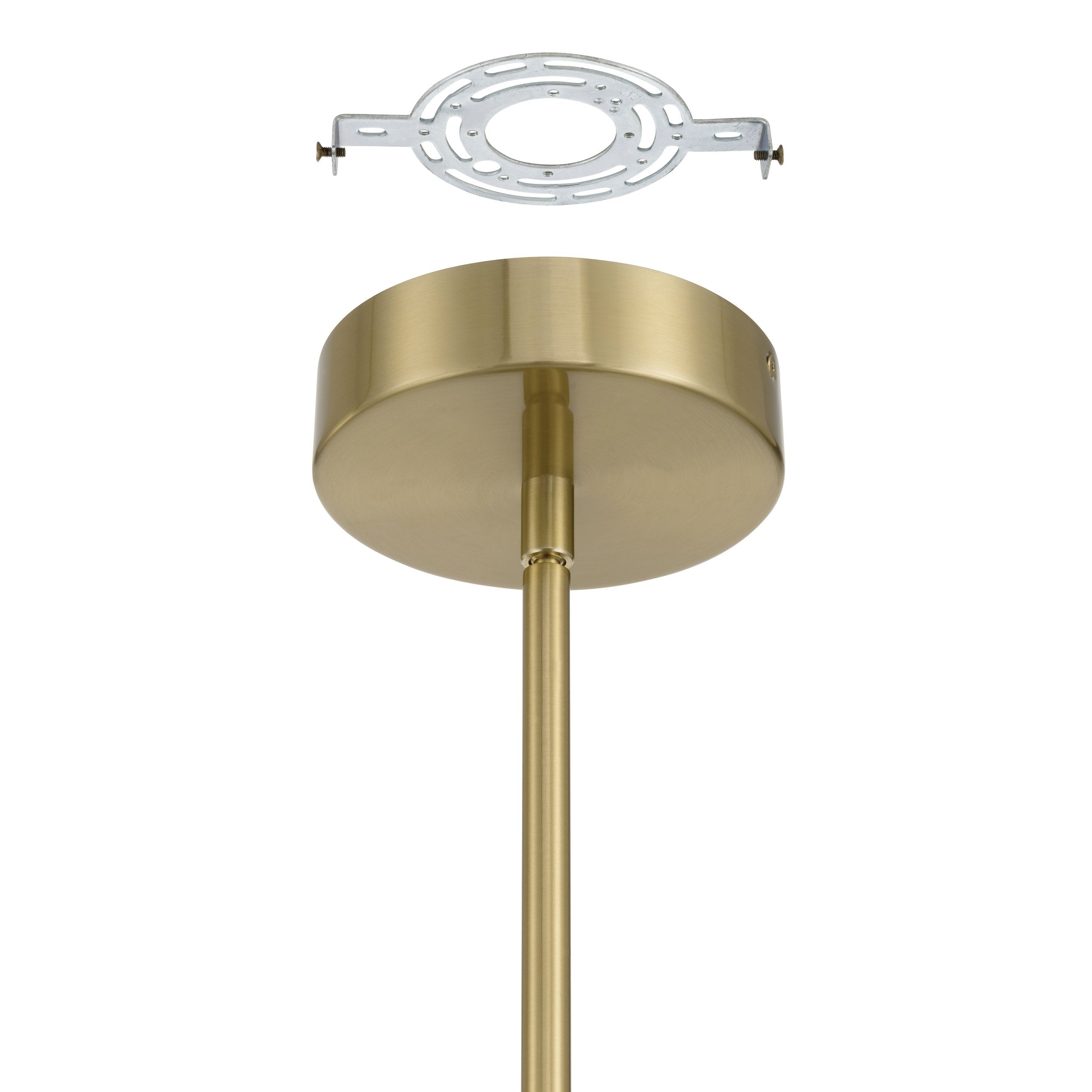 Calle 36-inch 9-light Brass LED Chandelier with Gold Leaf Hand Pressed Glass Shades
