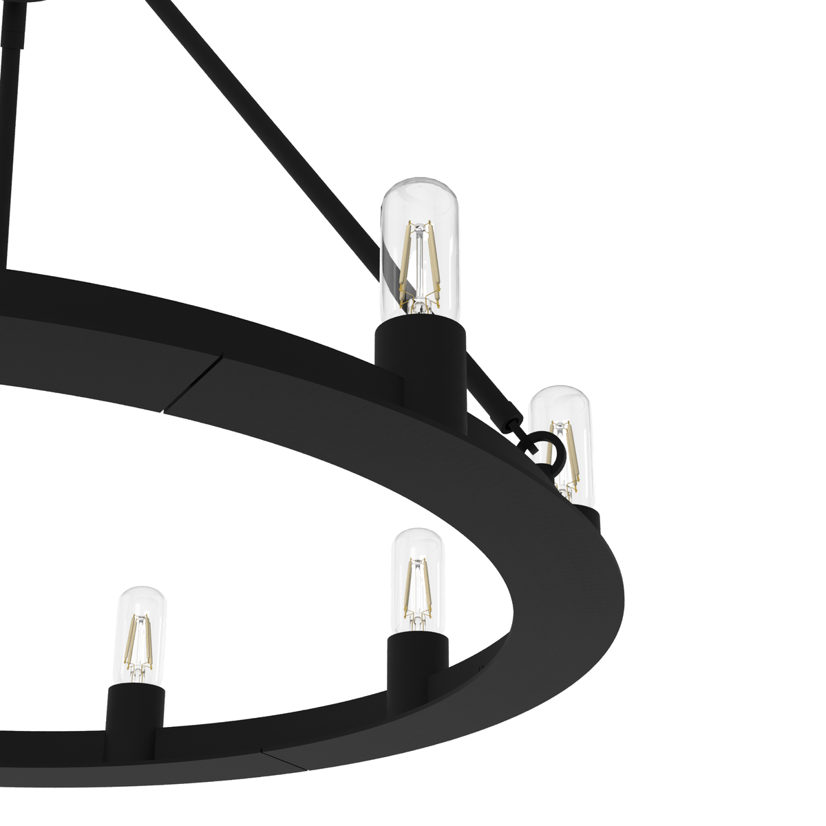 Saddlewood 30-inch 9-light Natural Black Iron Chandelier