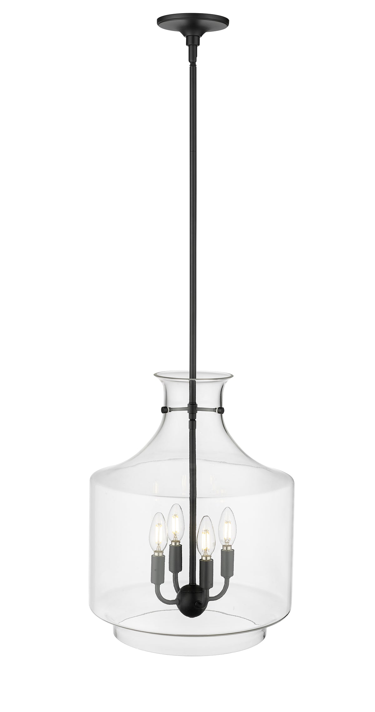 19'' Mahannah Matte Black 4 Light Pendant