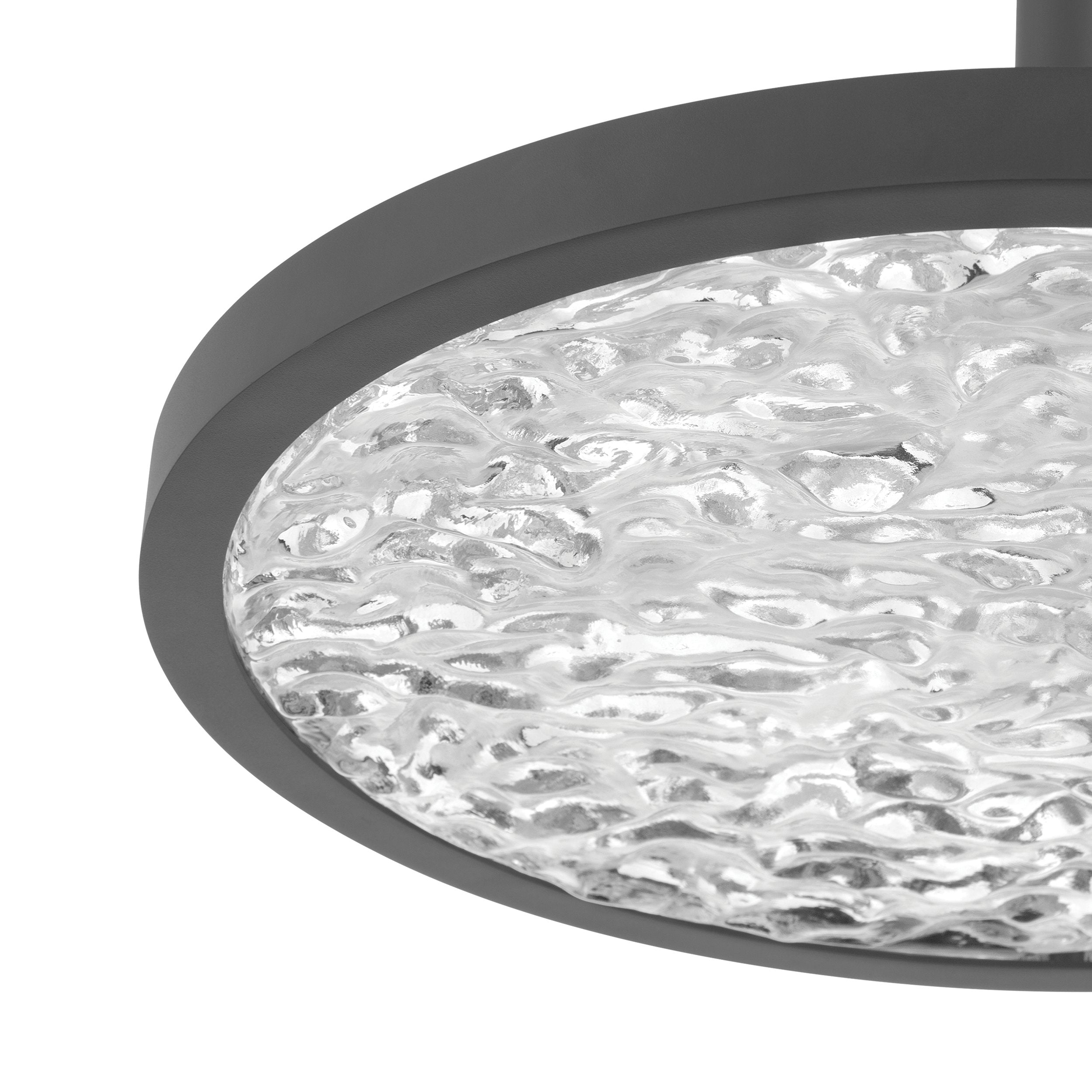 Courtney 18-inch Textured Black 5CCT LED Convertible Pendant with Clear Water Glass