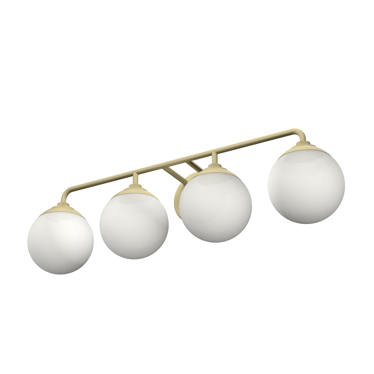 Hepburn 30-inch 4-light Modern Brass Vanity Light with Cased White Glass