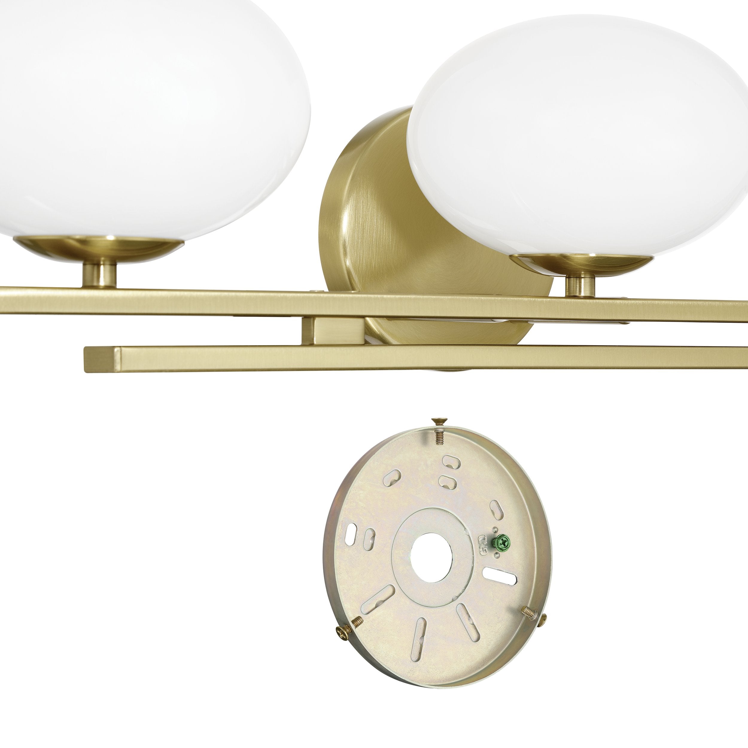 Julep 24-inch 3-light Brushed Gold Vanity Light with Opal Glass Shades