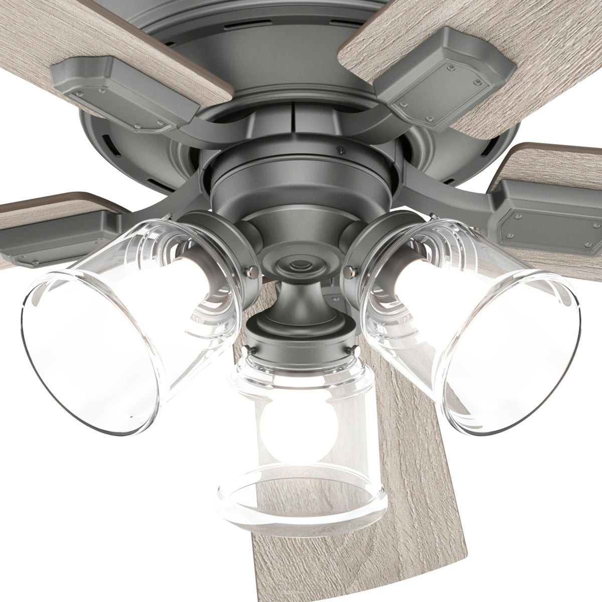 52 inch Crestfield Matte Silver Ceiling Fan with LED Light Kit and Handheld Remote
