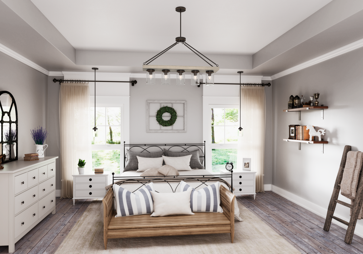 Devon Park 38-inch 5-light Onyx Bengal and Barnwood Linear Chandelier with Clear Glass