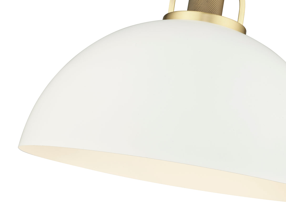 14.5'' Artistan Vintage Brass/Matte White 1 Light Pendant