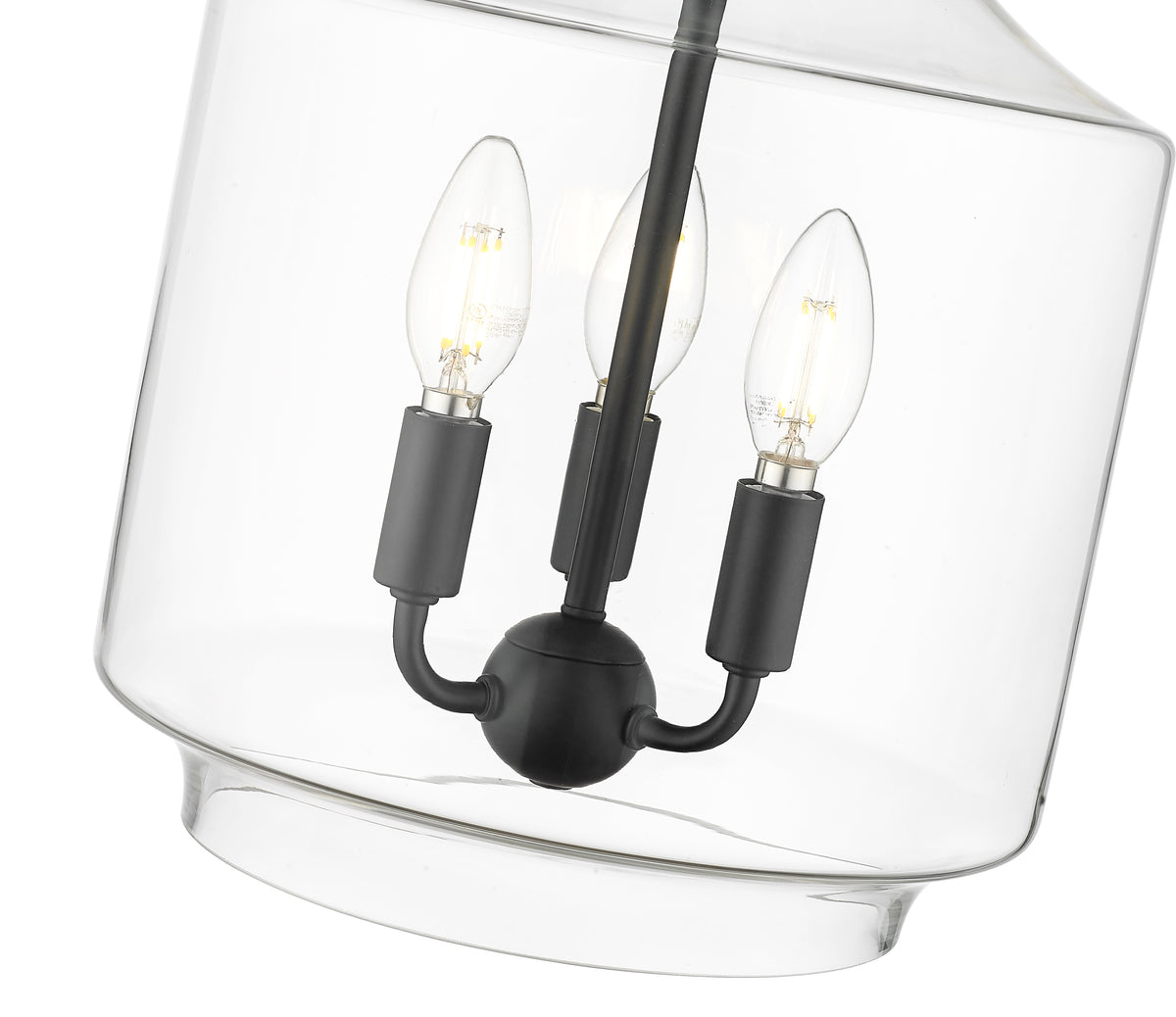 15.5'' Mahannah Matte Black 3 Light Pendant