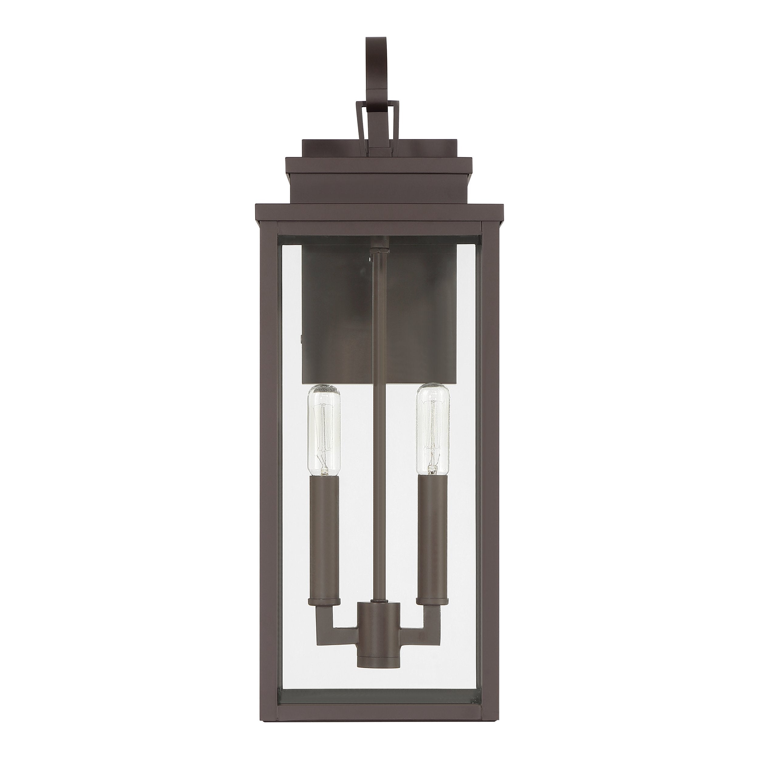 Hillside 20-inch 2-light Dark Bronze Exterior Wall Sconce with Clear Glass