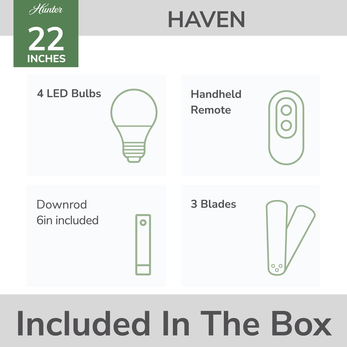 22 inch Haven Fandelier Brushed Nickel Ceiling Fan with Light Kit and Handheld Remote