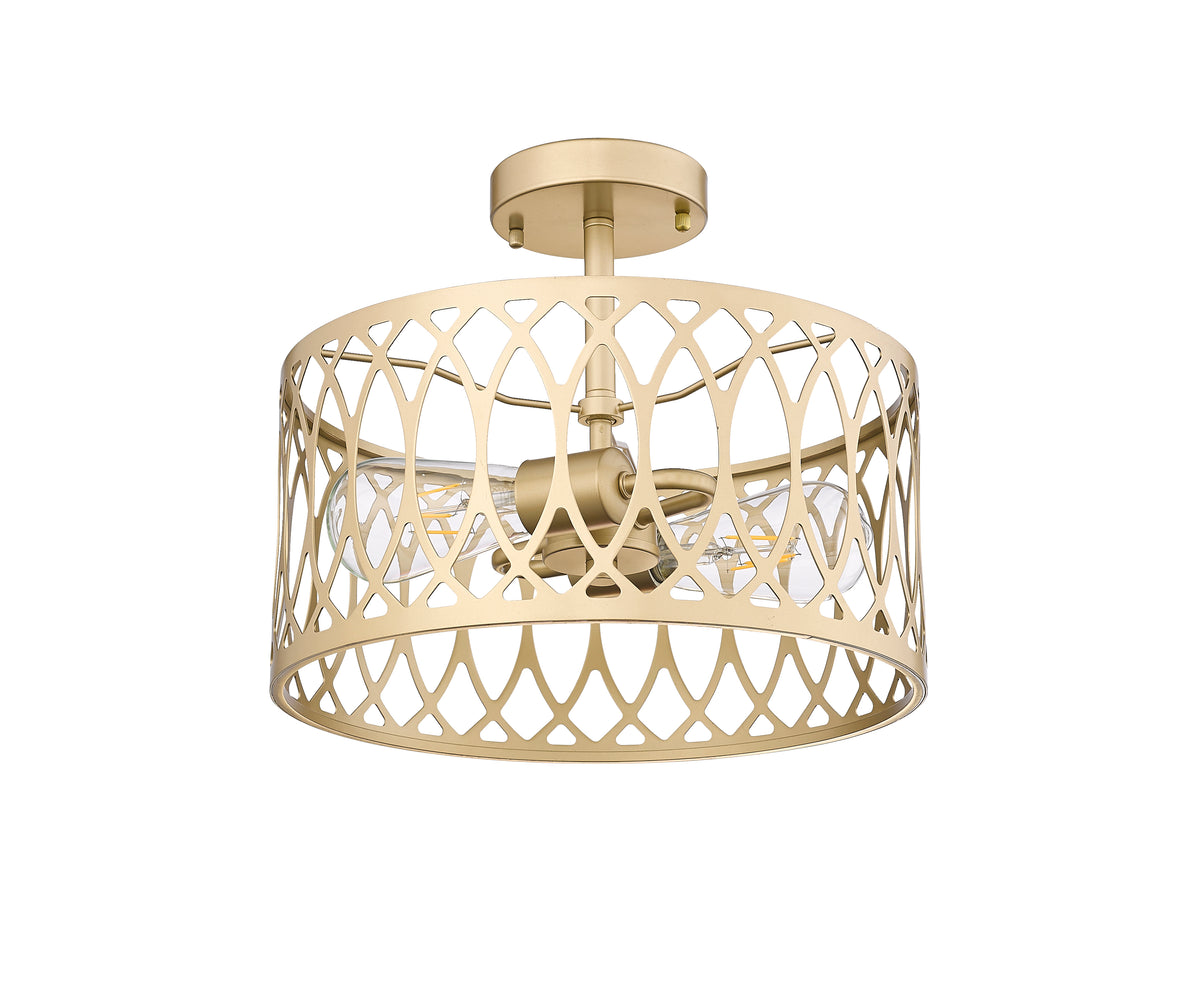 11'' Arelyn Painted Modern Gold 1 Light Semi-Flush Mount
