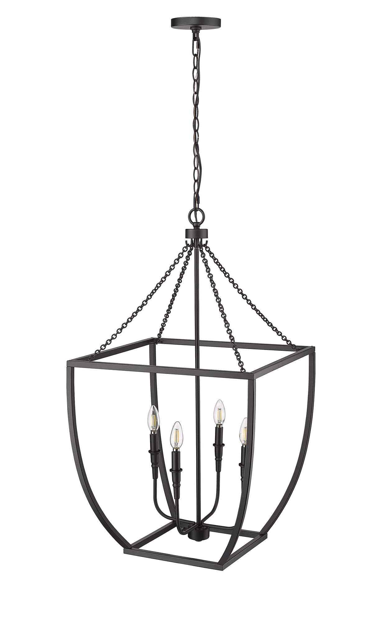 36.87'' Kelsey Matte Black 4 Light Pendant