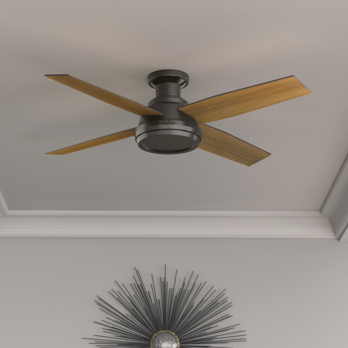 52 inch Dempsey Noble Bronze Low Profile Ceiling Fan and Handheld Remote