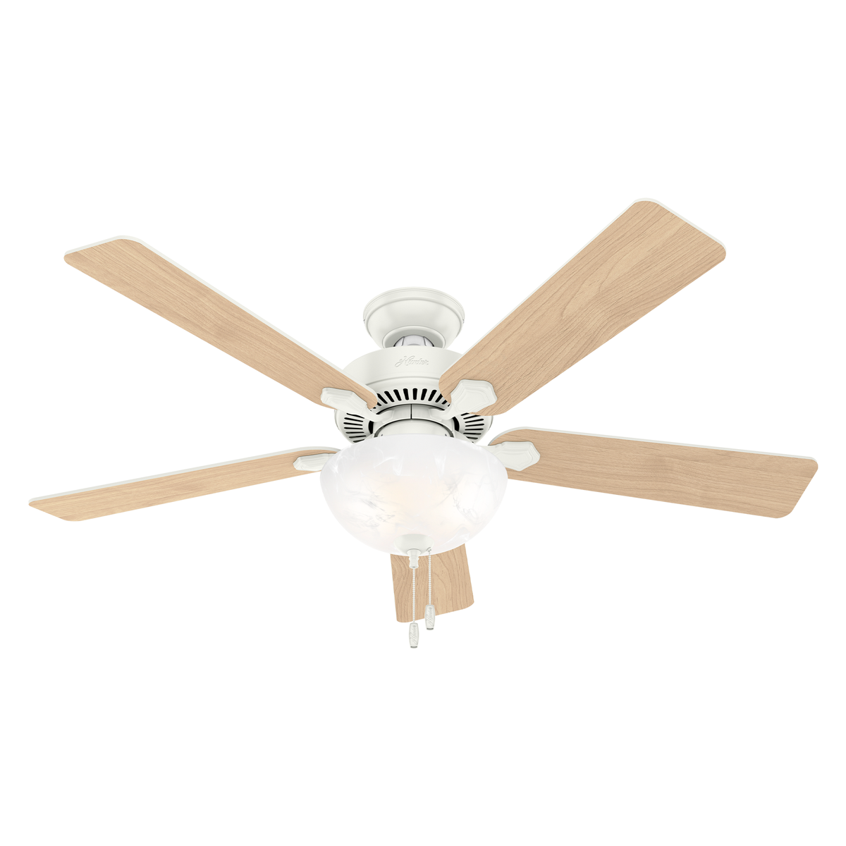 52 inch Swanson Fresh White Ceiling Fan with LED Light Kit and Pull Chain