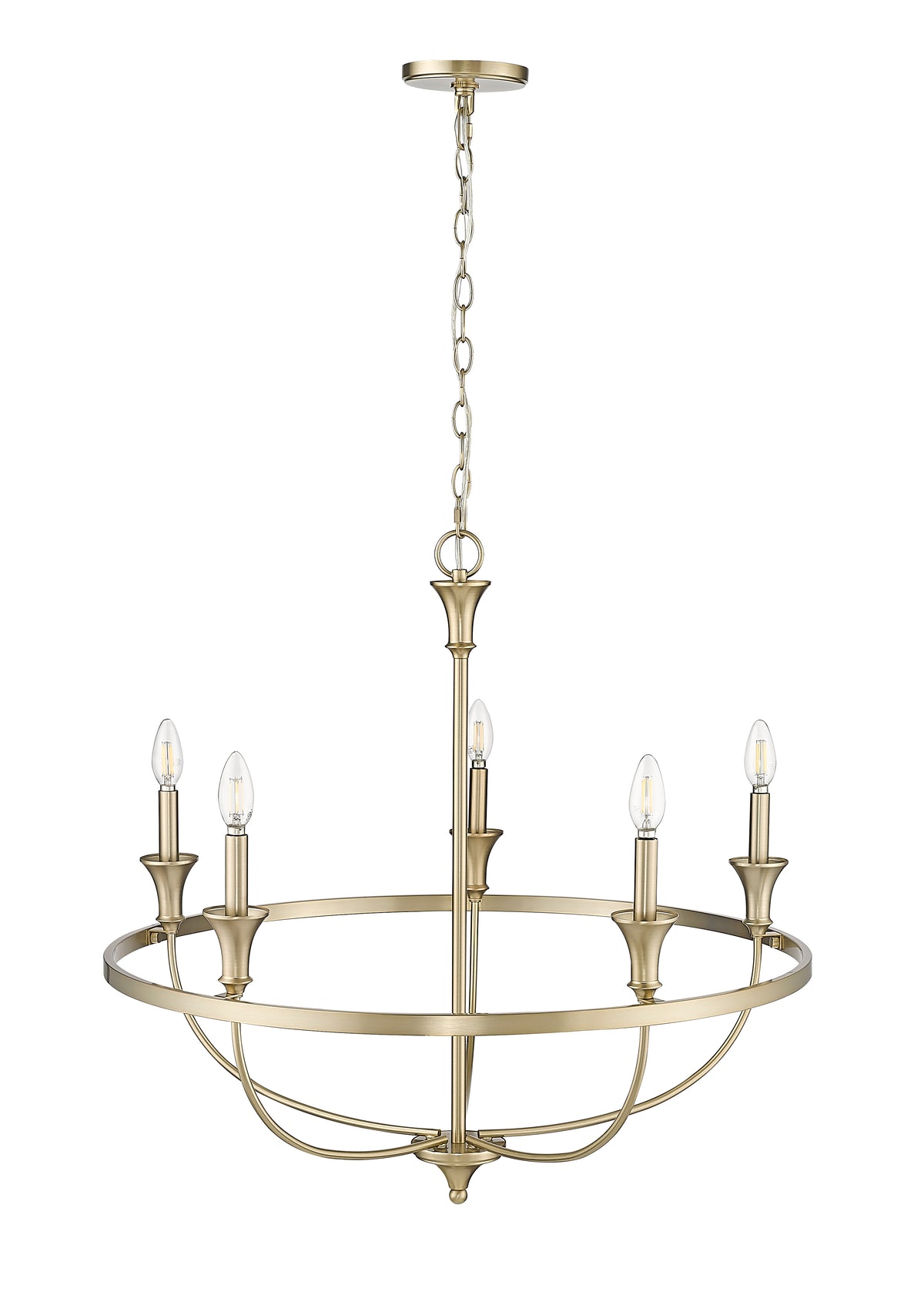 28'' Emery Modern Gold 5 Light Chandelier