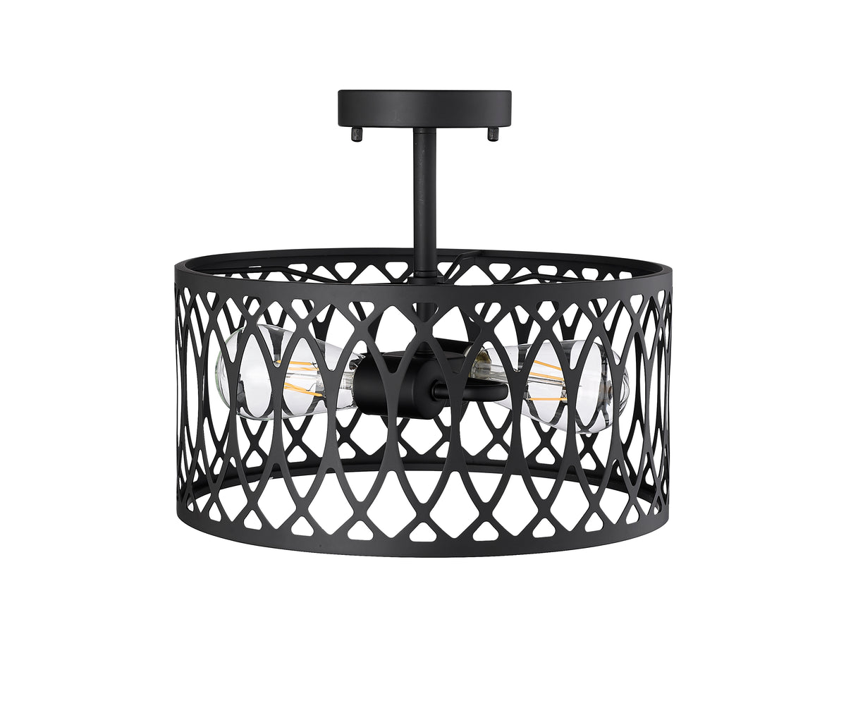 11'' Arelyn Matte Black 1 Light Semi-Flush Mount