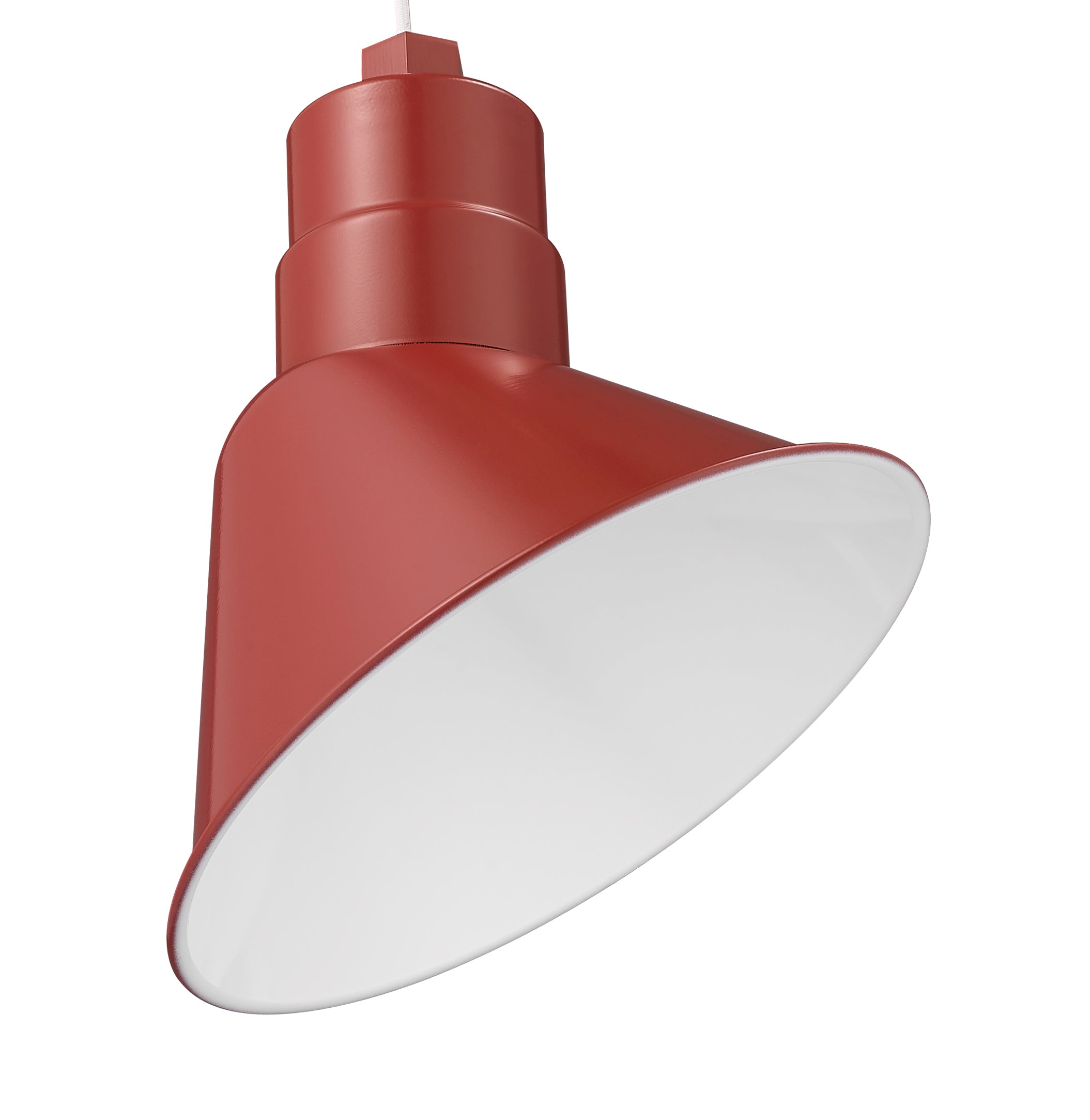 10'' Satin Red Metal R Series Angle Shade