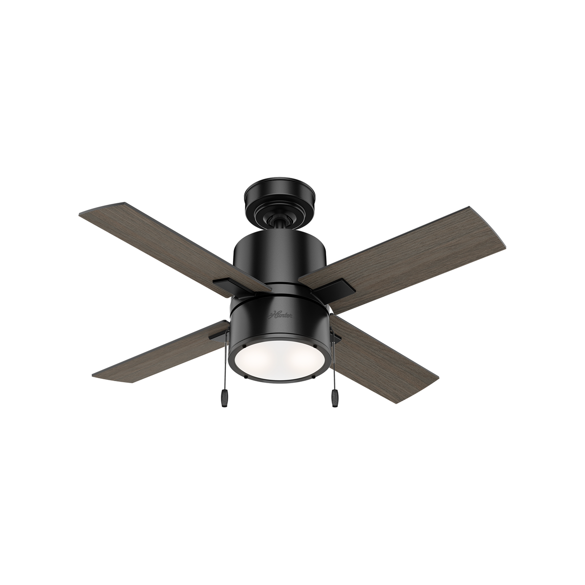 42 inch Beck Matte Black Ceiling Fan with LED Light Kit and Pull Chain
