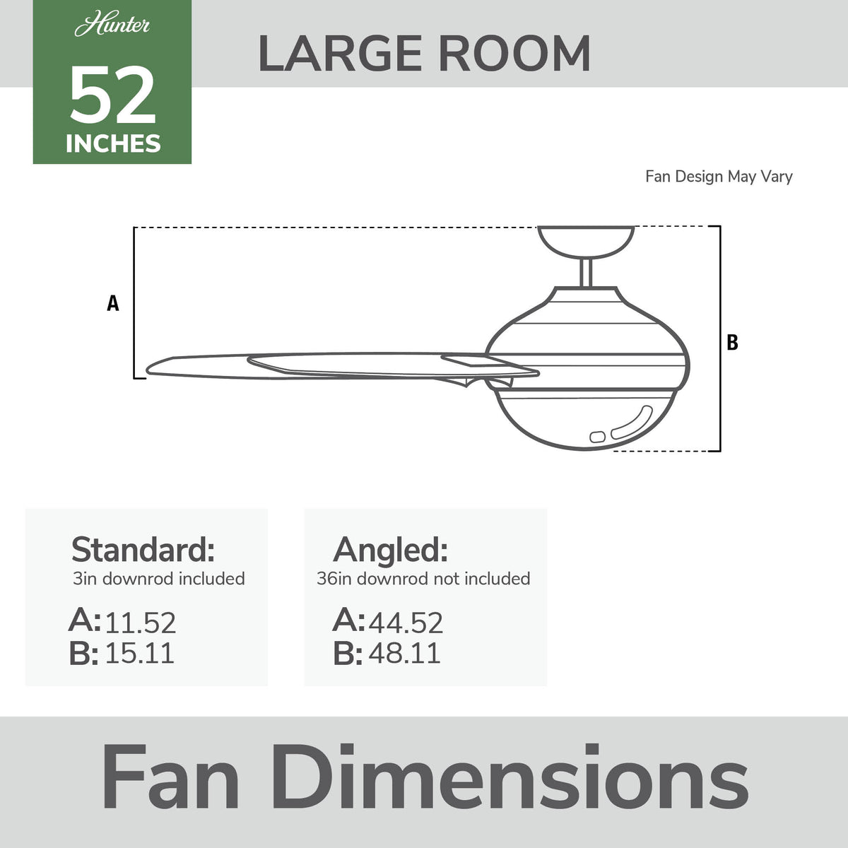 52 inch Georgetown ENERGY STAR® HunterExpress Brushed Nickel Ceiling Fan with LED Light Kit and Handheld Remote